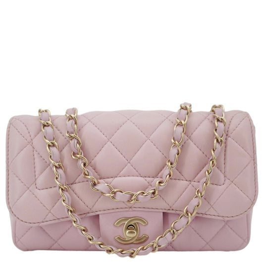 Chanel Mademoiselle Chic Flap Quilted Leather Lambskin Pink Travel Bag