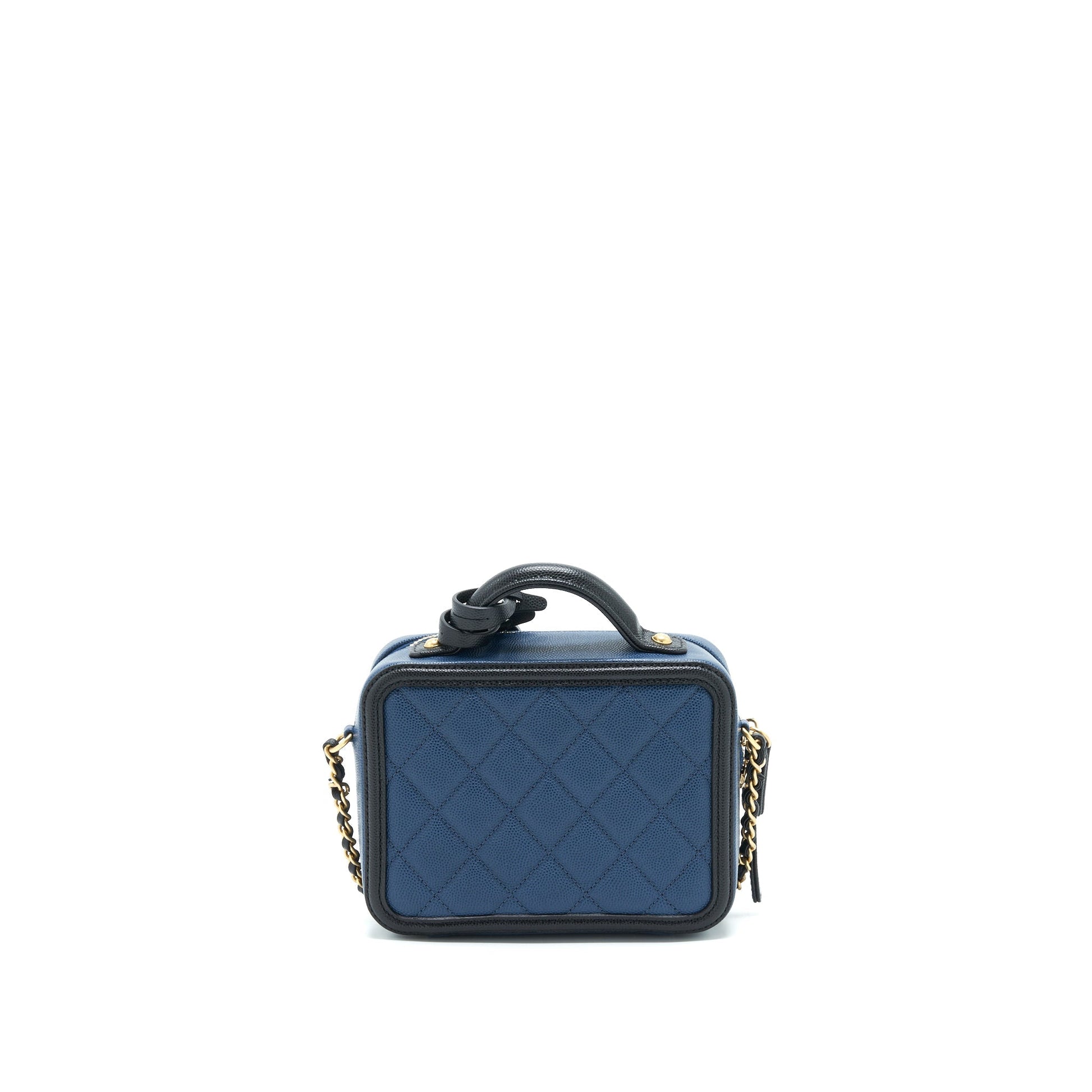 Chanel Filigree Vanity Camera Caiver Navy GHW Black Small Crossbody Bag