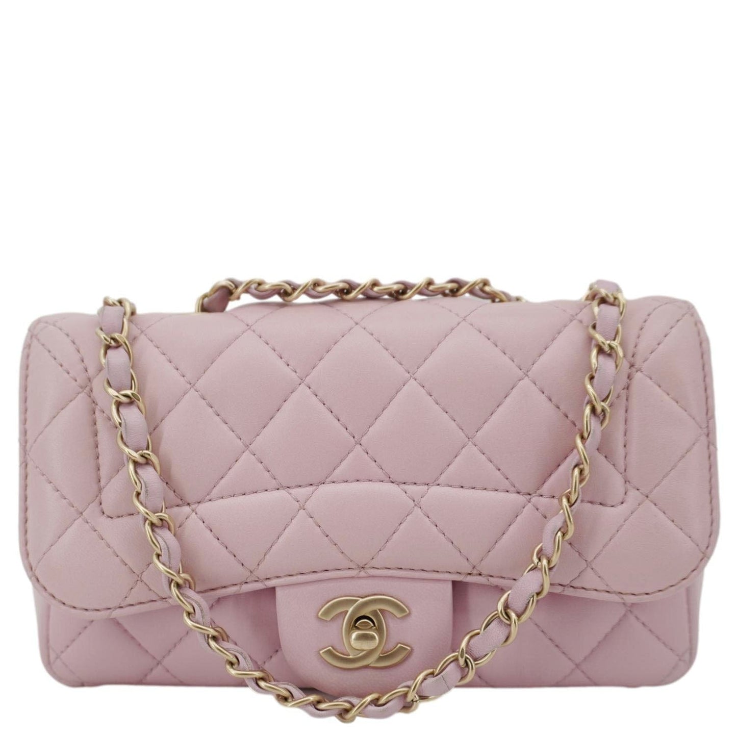 Chanel Mademoiselle Chic Flap Quilted Leather Lambskin Pink Travel Bag