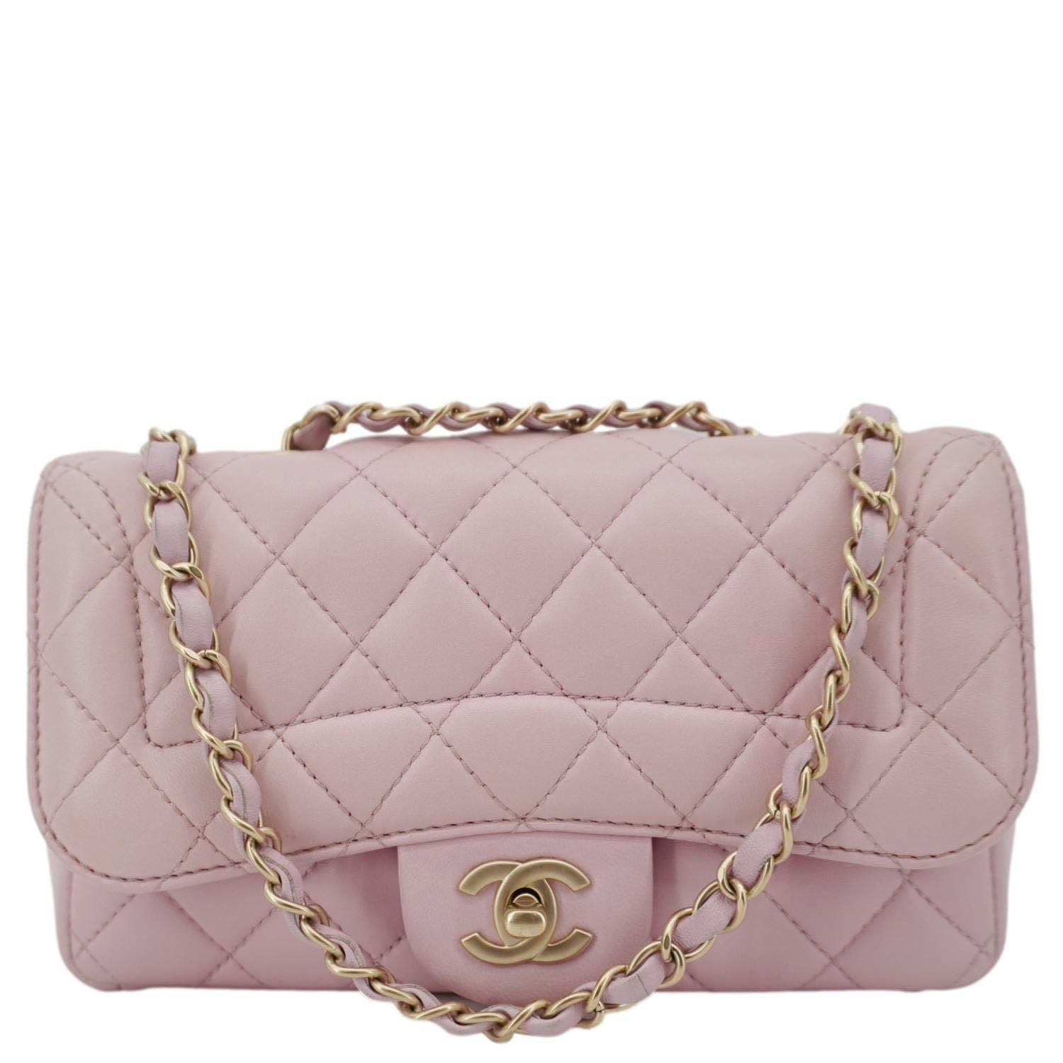 Chanel Mademoiselle Chic Flap Quilted Leather Lambskin Pink Travel Bag
