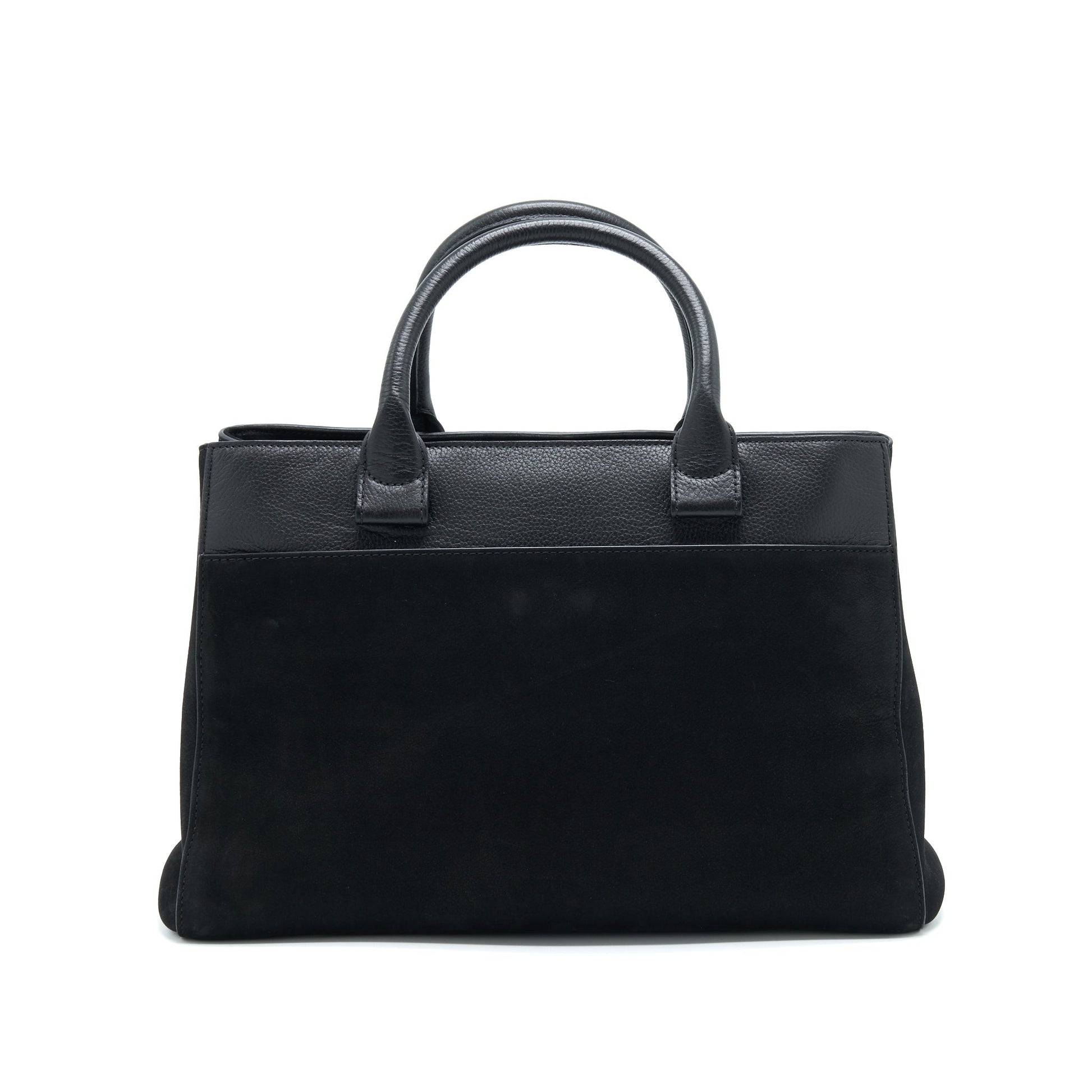 Chanel Suede LGHW Black Leather Tote Bag