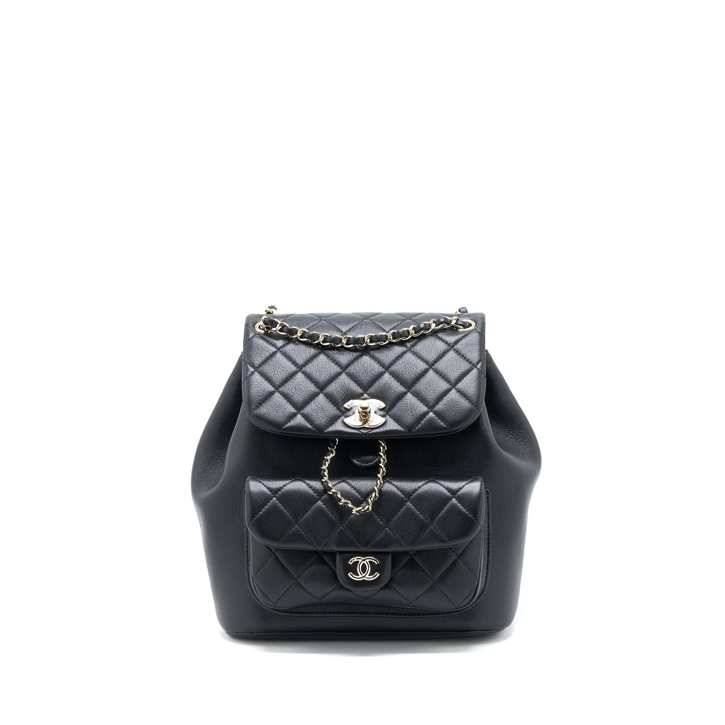 Chanel 23C Duma Backpack Calfskin LGHW Microchip Black Microchip 1