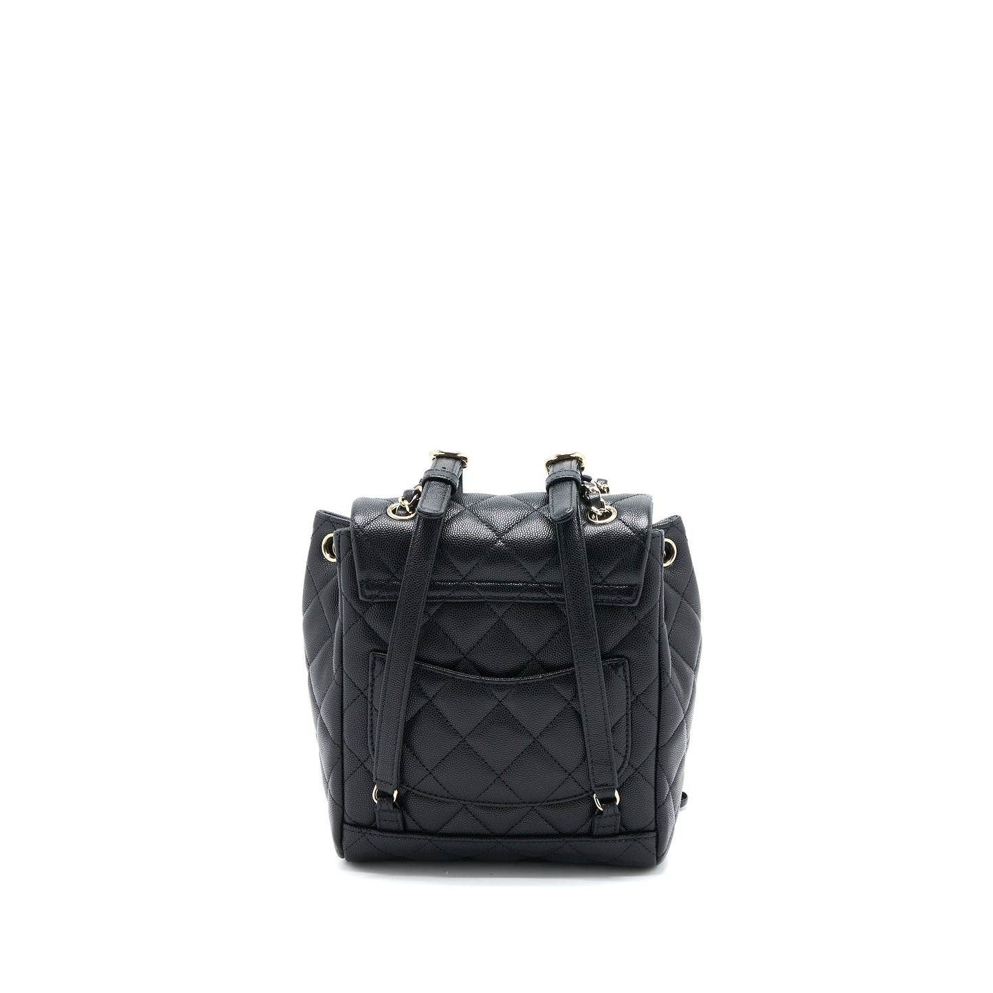 Chanel 23s Flap Backpack Caviar LGHW Microchip Black