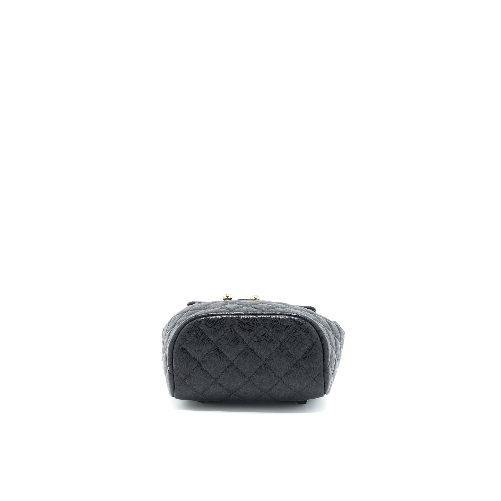 Chanel 23s Flap Backpack Caviar LGHW Microchip Black