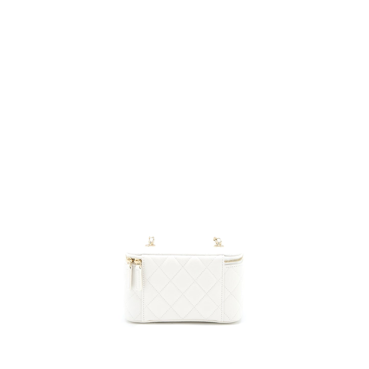 Chanel Long Vanity Caviar LGHW Microchip White Handbag