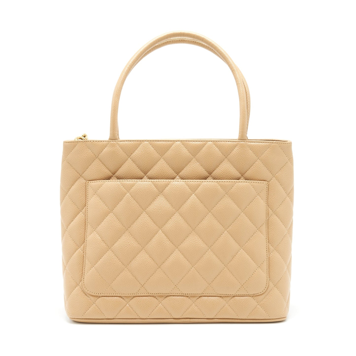 Chanel Medallion Caviar GHW Beige Tote Bag