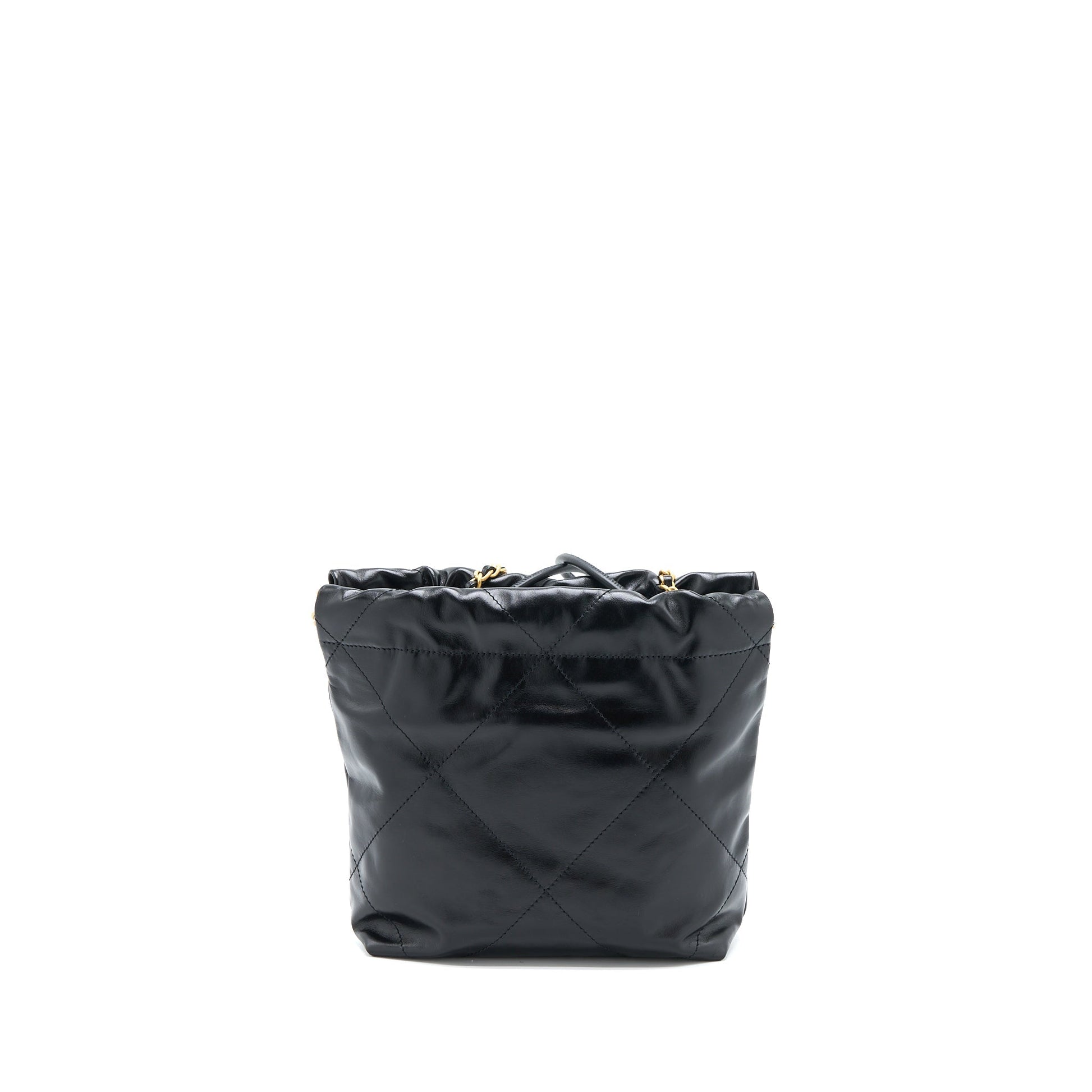 Chanel 23s 22 Aged Calfskin Brushed GHW Black Mini Bag