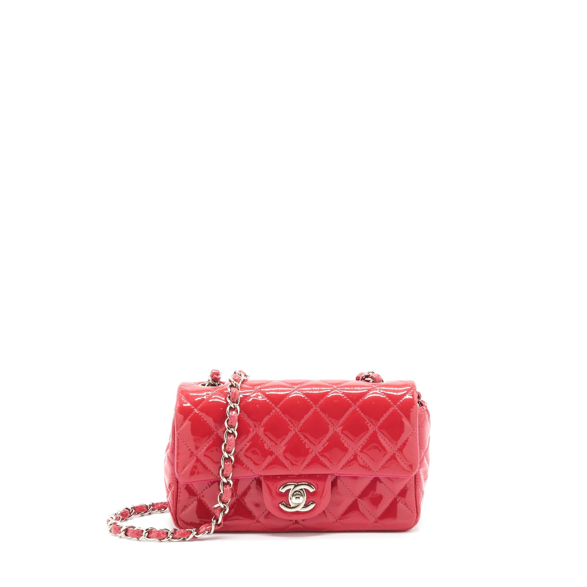 Chanel Rectangular Flap Patent SHW Pink Shoulder Bag