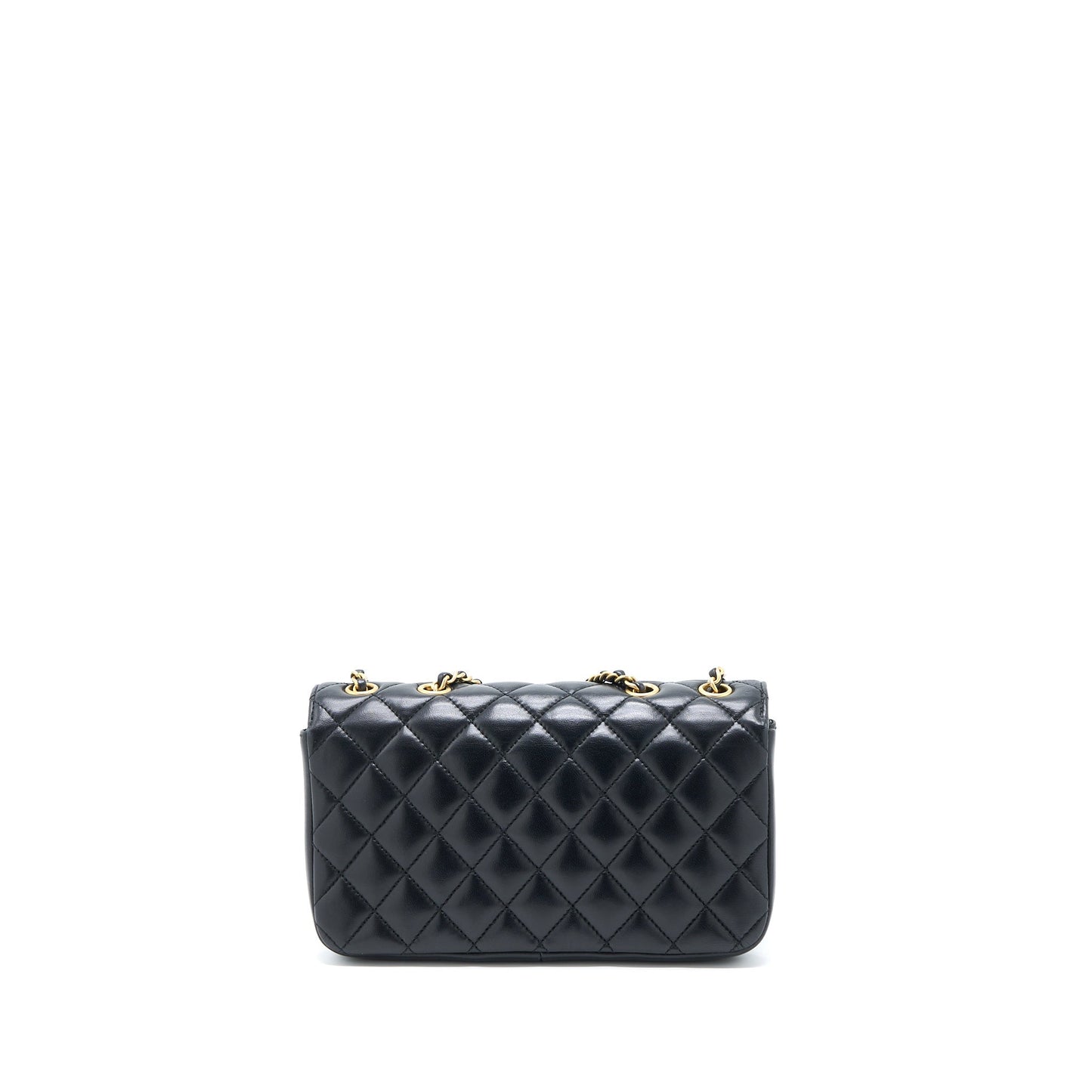 Chanel Enamel CC Flap Lambskin GHW Black Small Shoulder Bag
