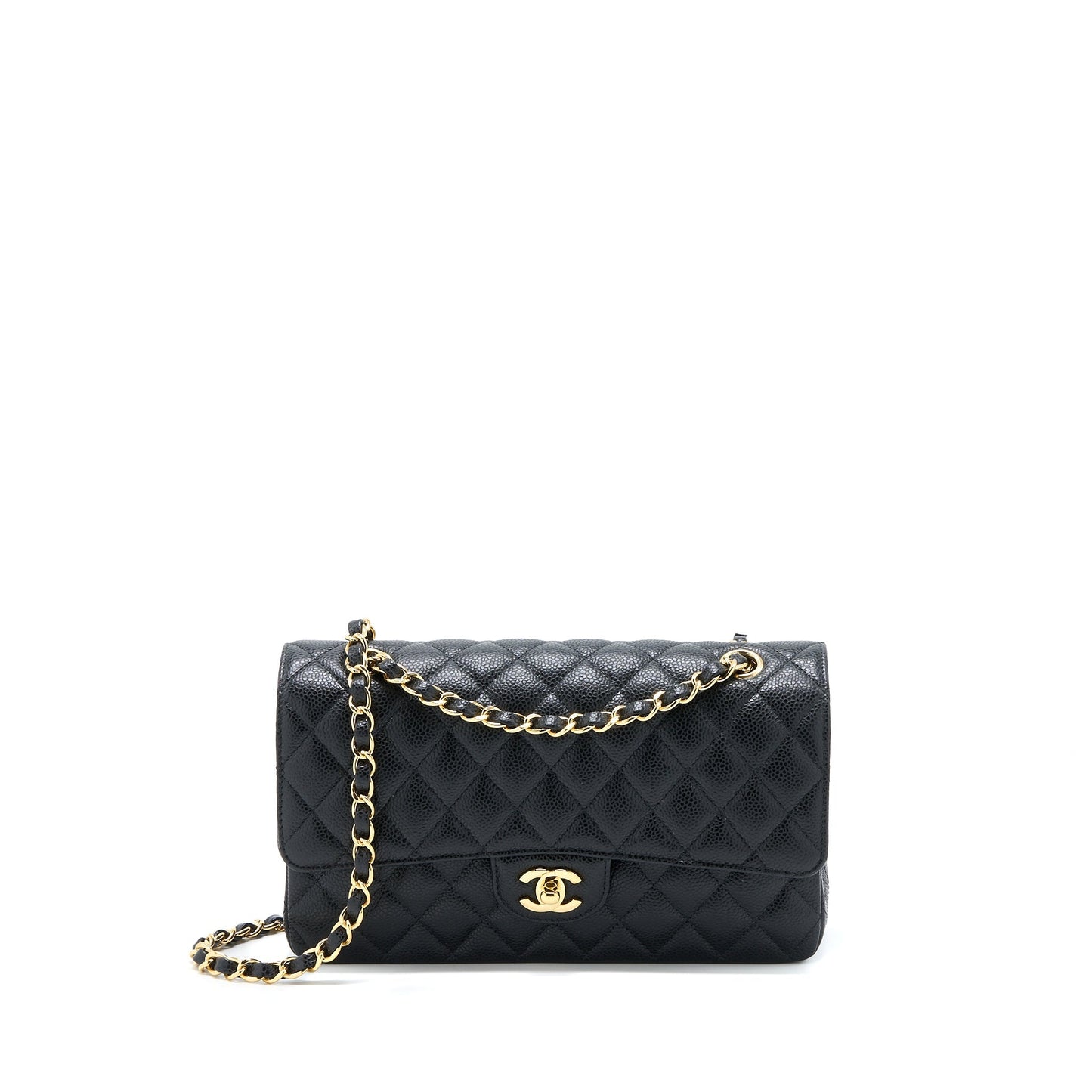 Chanel Classic Double Flap Caviar GHW Microchip Black Shoulder Bag Microchip 5