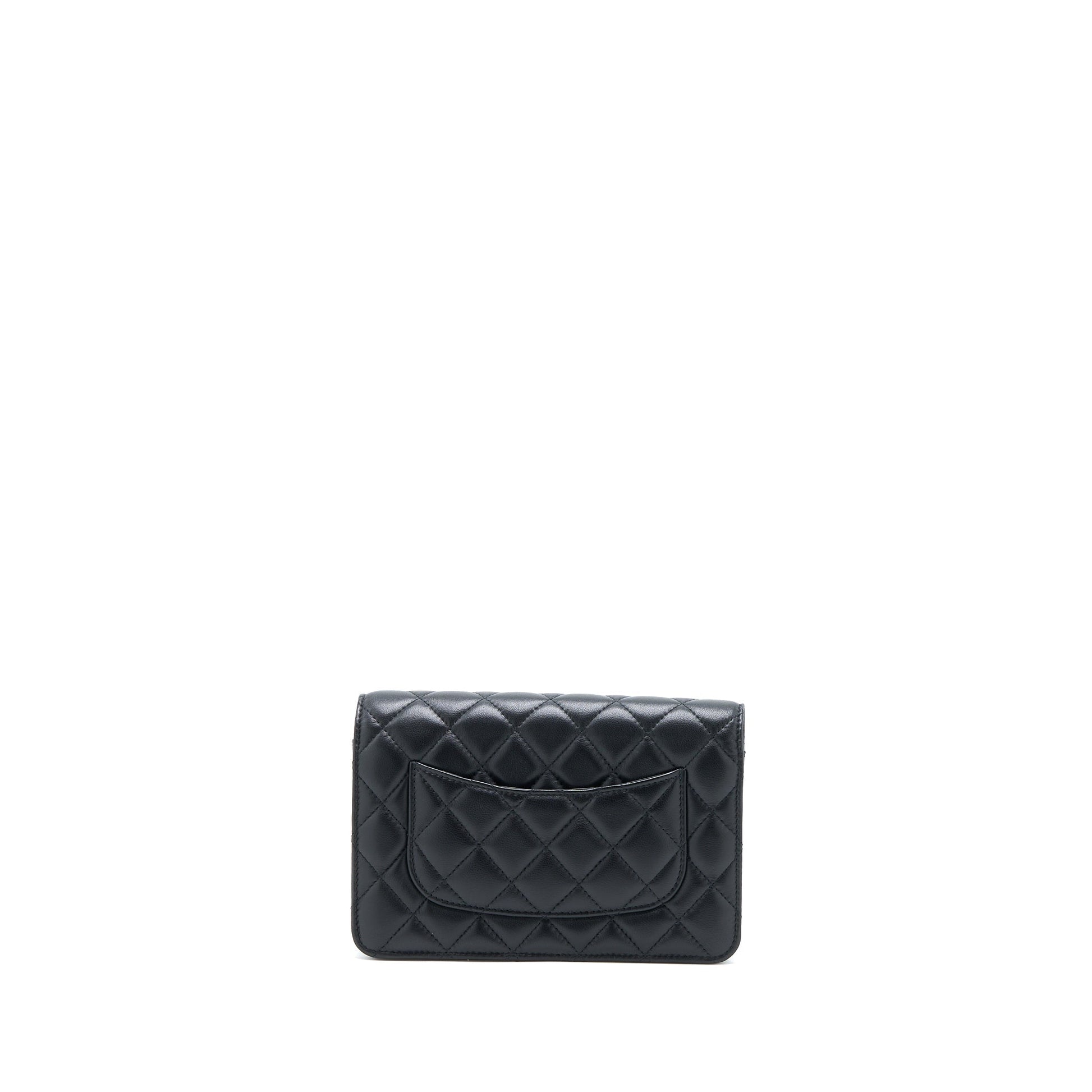 Chanel Pearl Crush On Lambskin Brushed GHW Black Wallet Case Microchip 7