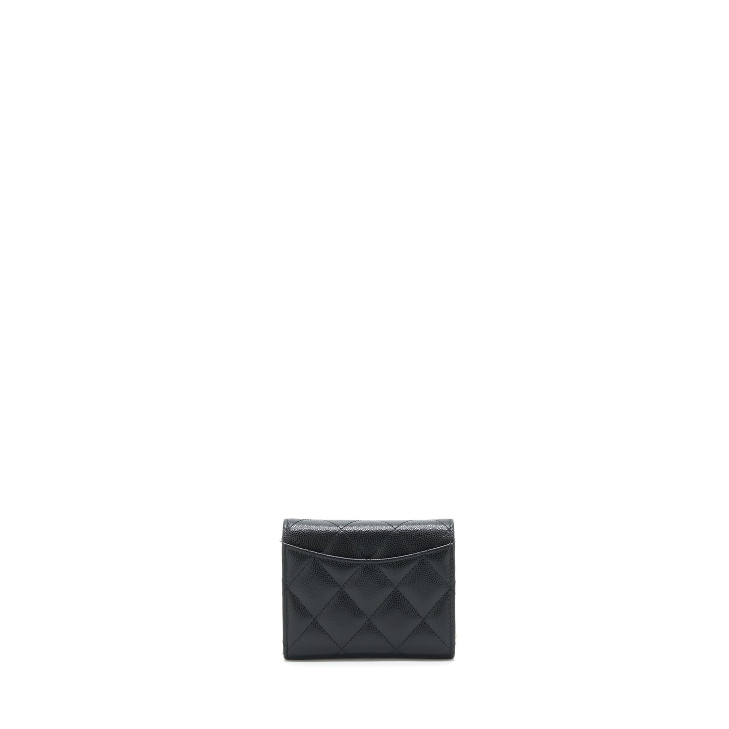 Chanel 22P Card Holder Chains Caviar LGHW Black Wallet Case