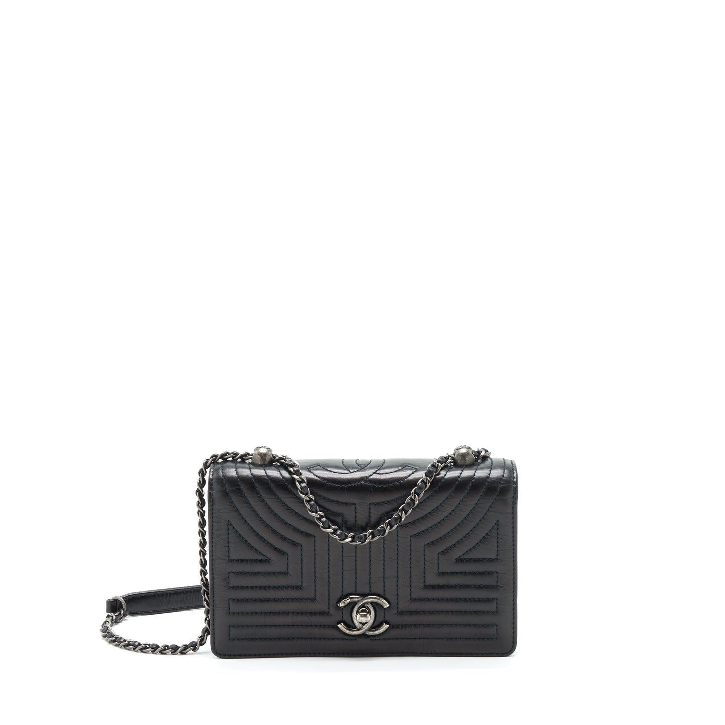 Chanel Aged Calfskin Ruthenium Hardware Small Crossbody Bag