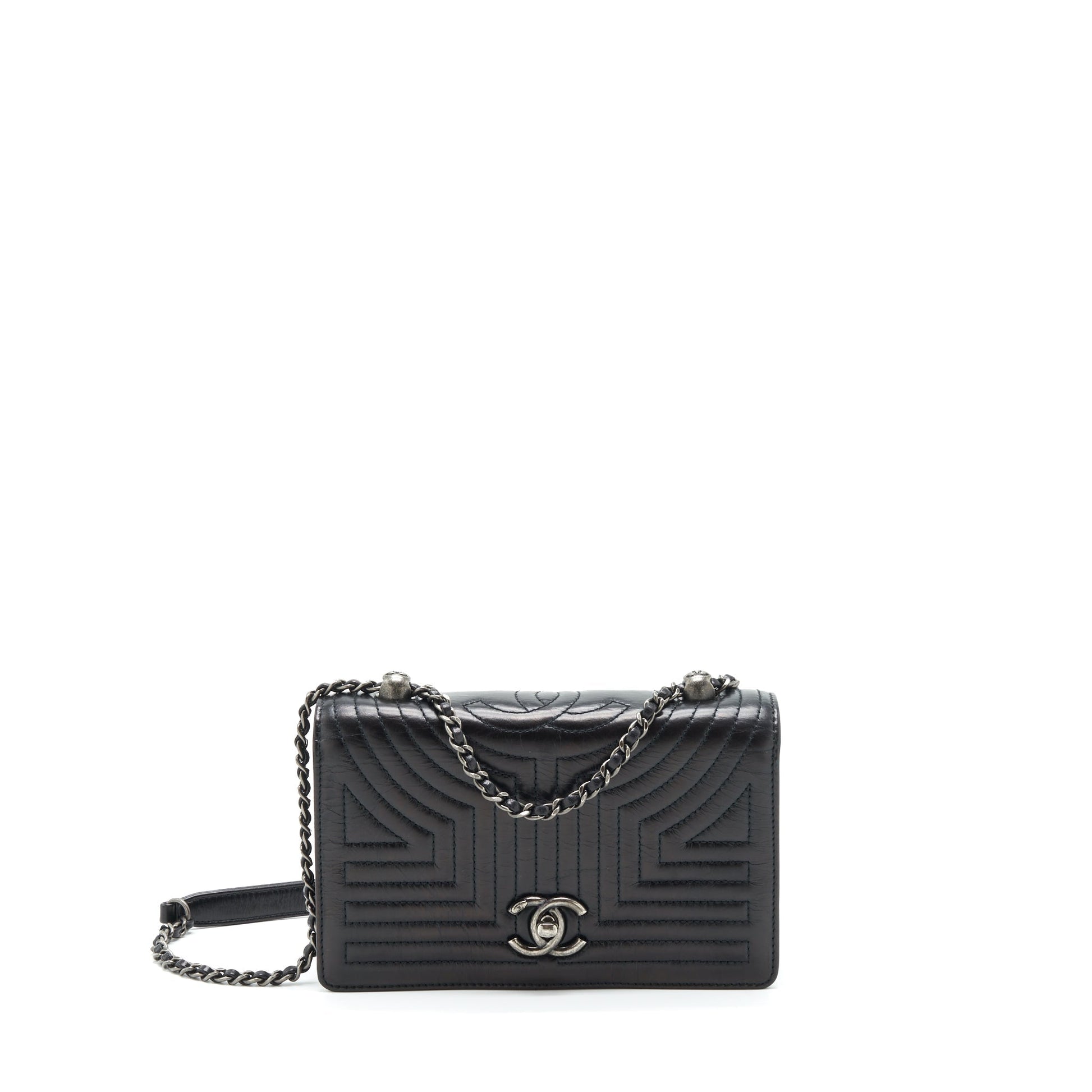 Chanel Aged Calfskin Ruthenium Hardware Small Crossbody Bag