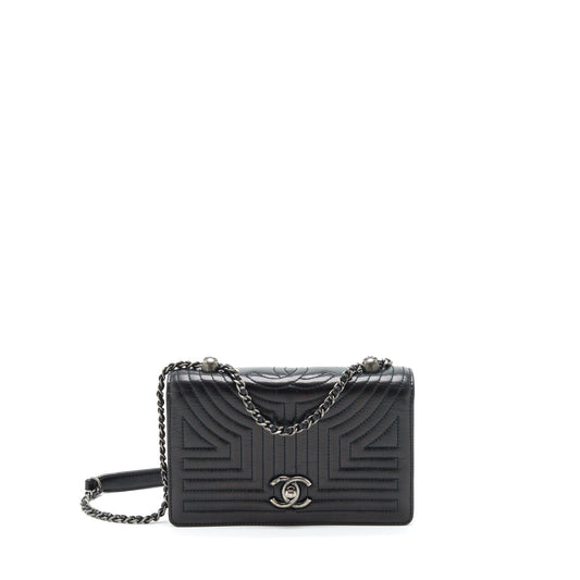 Chanel Aged Calfskin Ruthenium Hardware Small Crossbody Bag