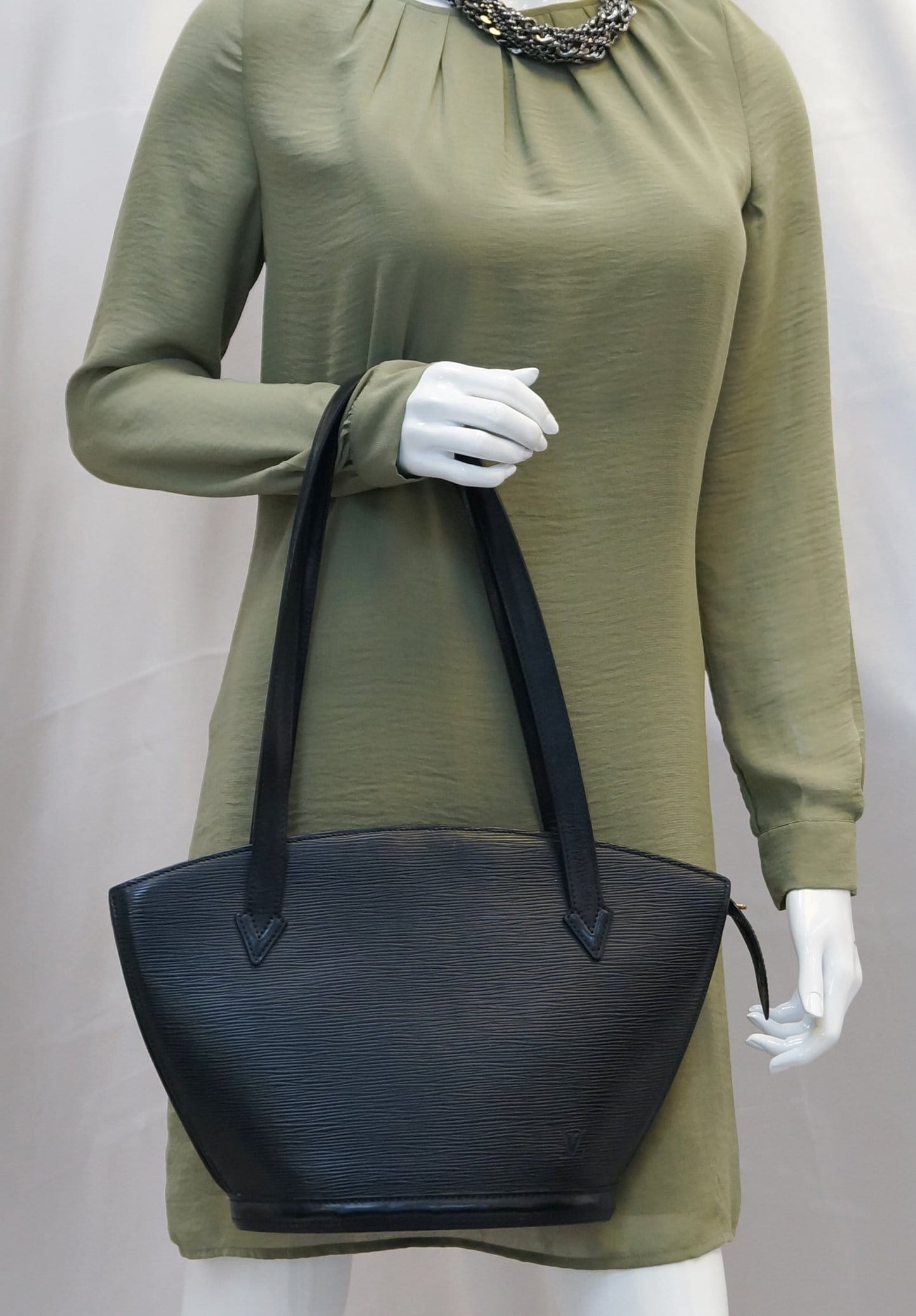 Louis Epi Saint Jacques Shoulder Bag Leather Black