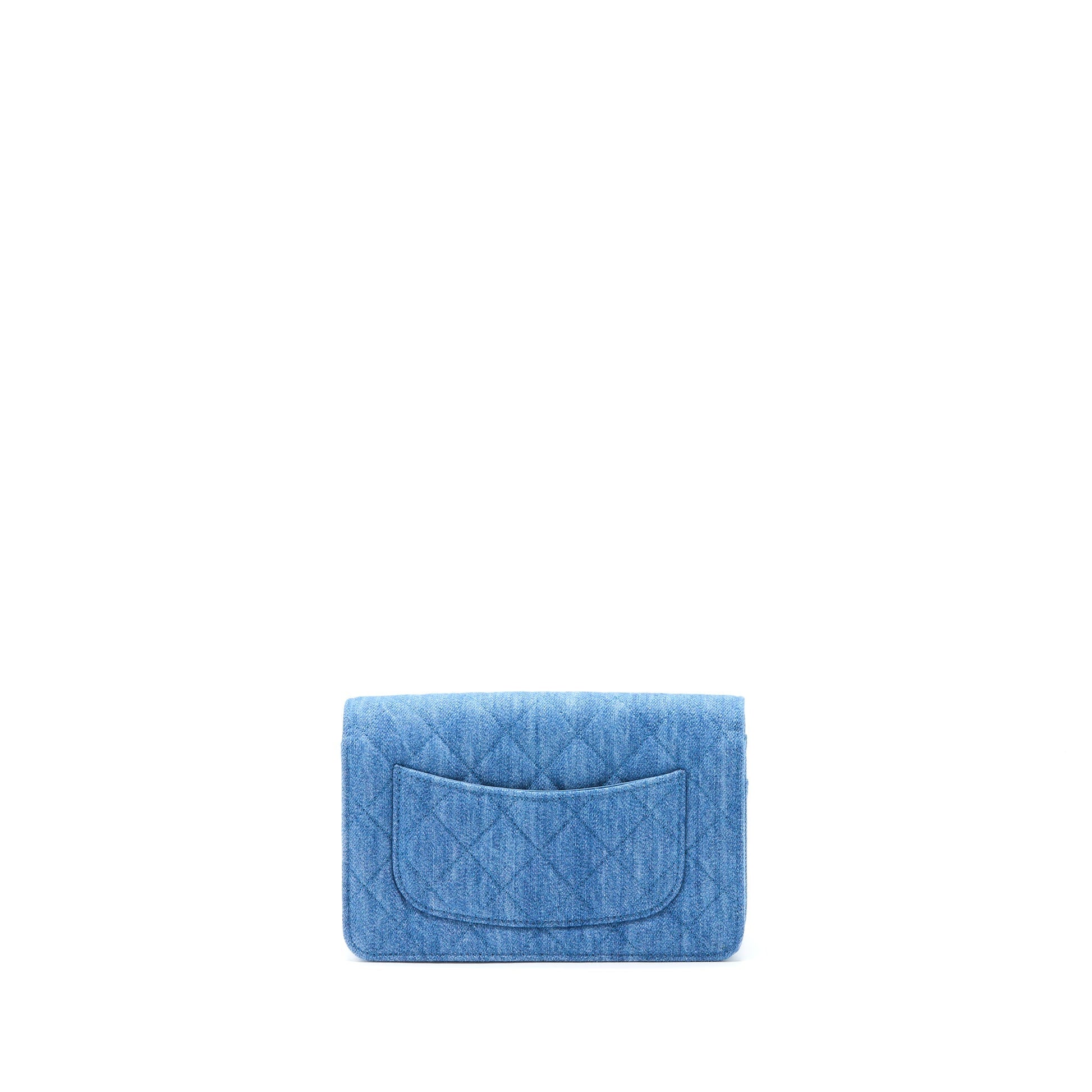 Chanel Pearl Crush On Denim GHW Microchip Wallet Case