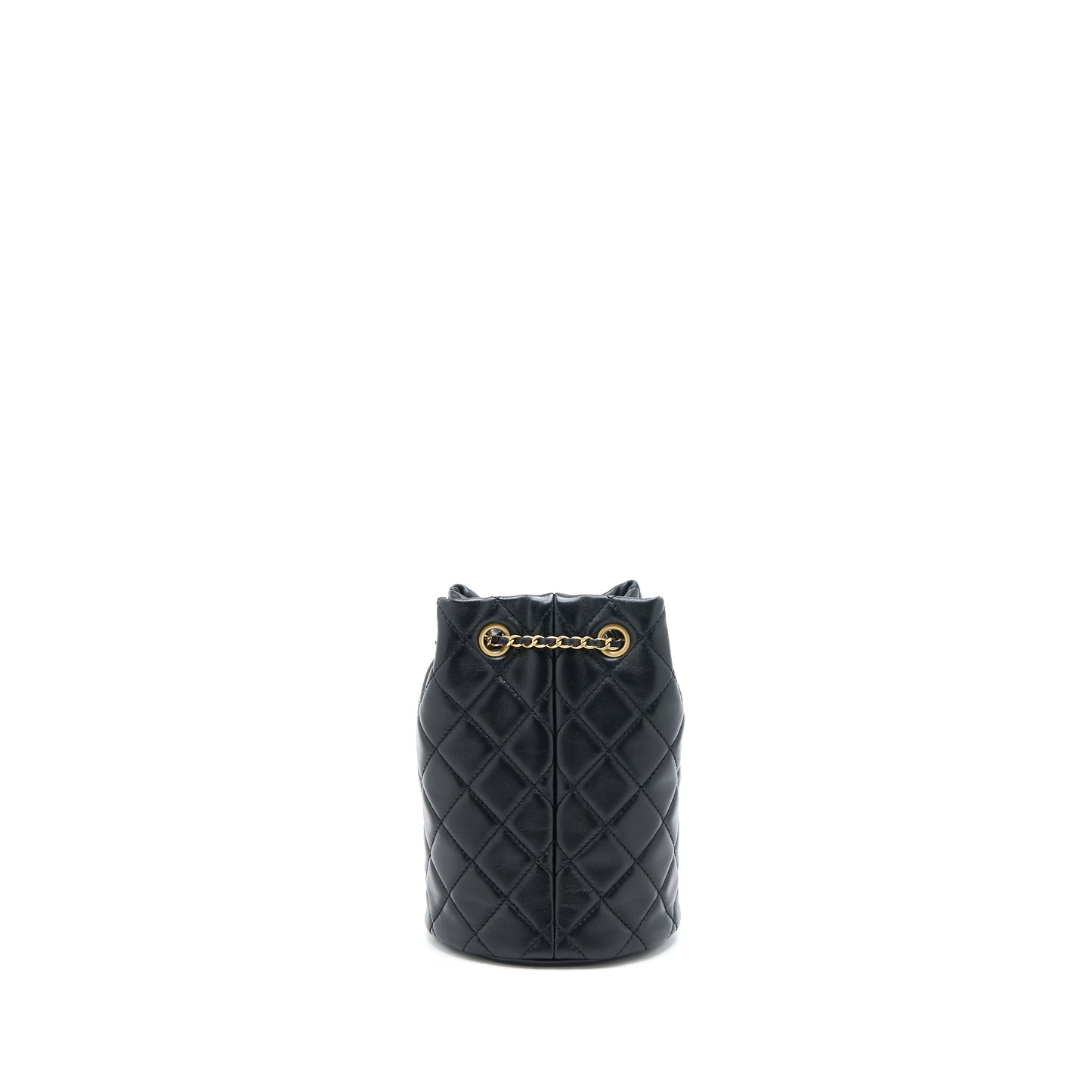 Chanel 22S Pearl Crush Bucket Lambskin Brushed Black Bucket Bag