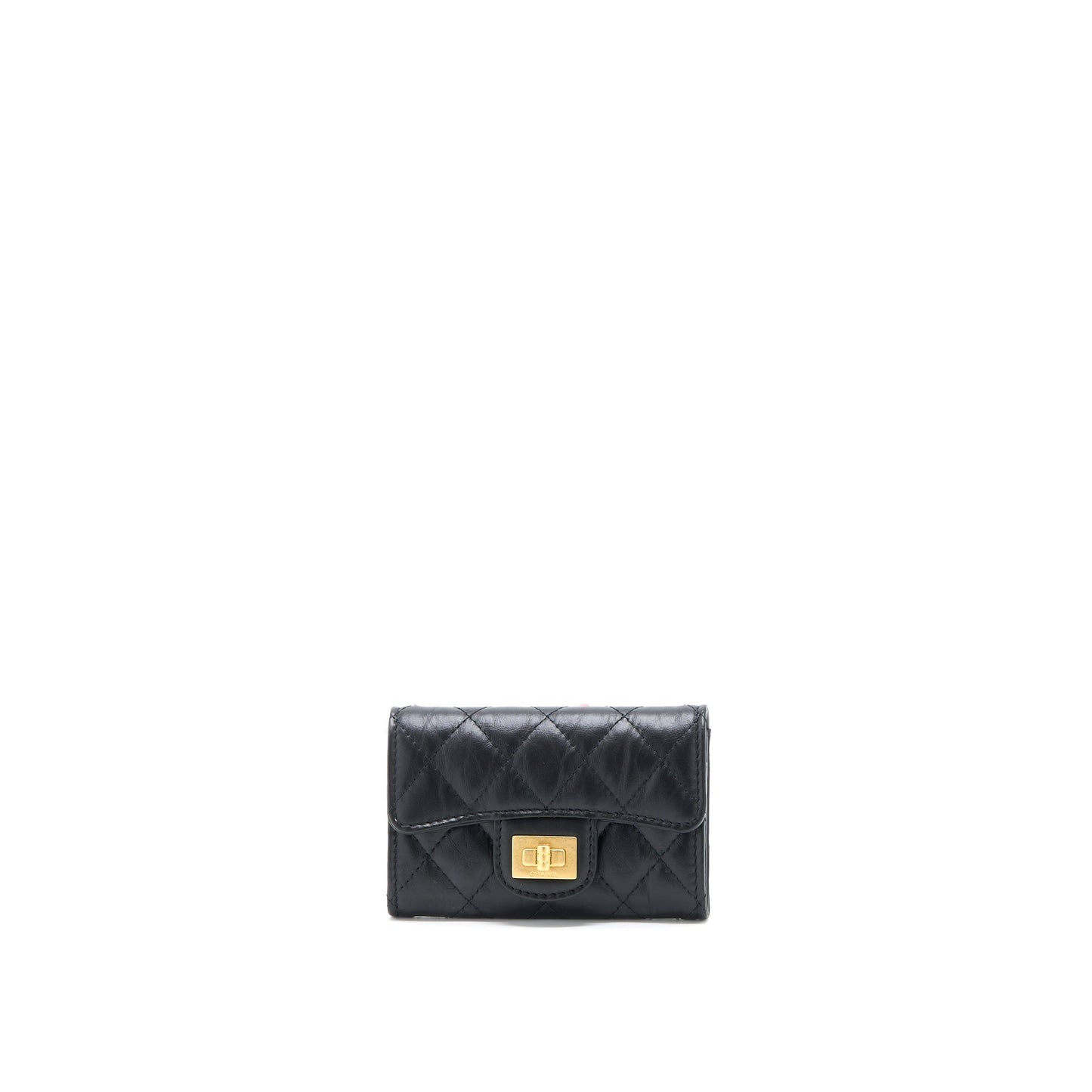 Chanel 2.55 Reissue Flap Card Holder Aged Black Wallet Case