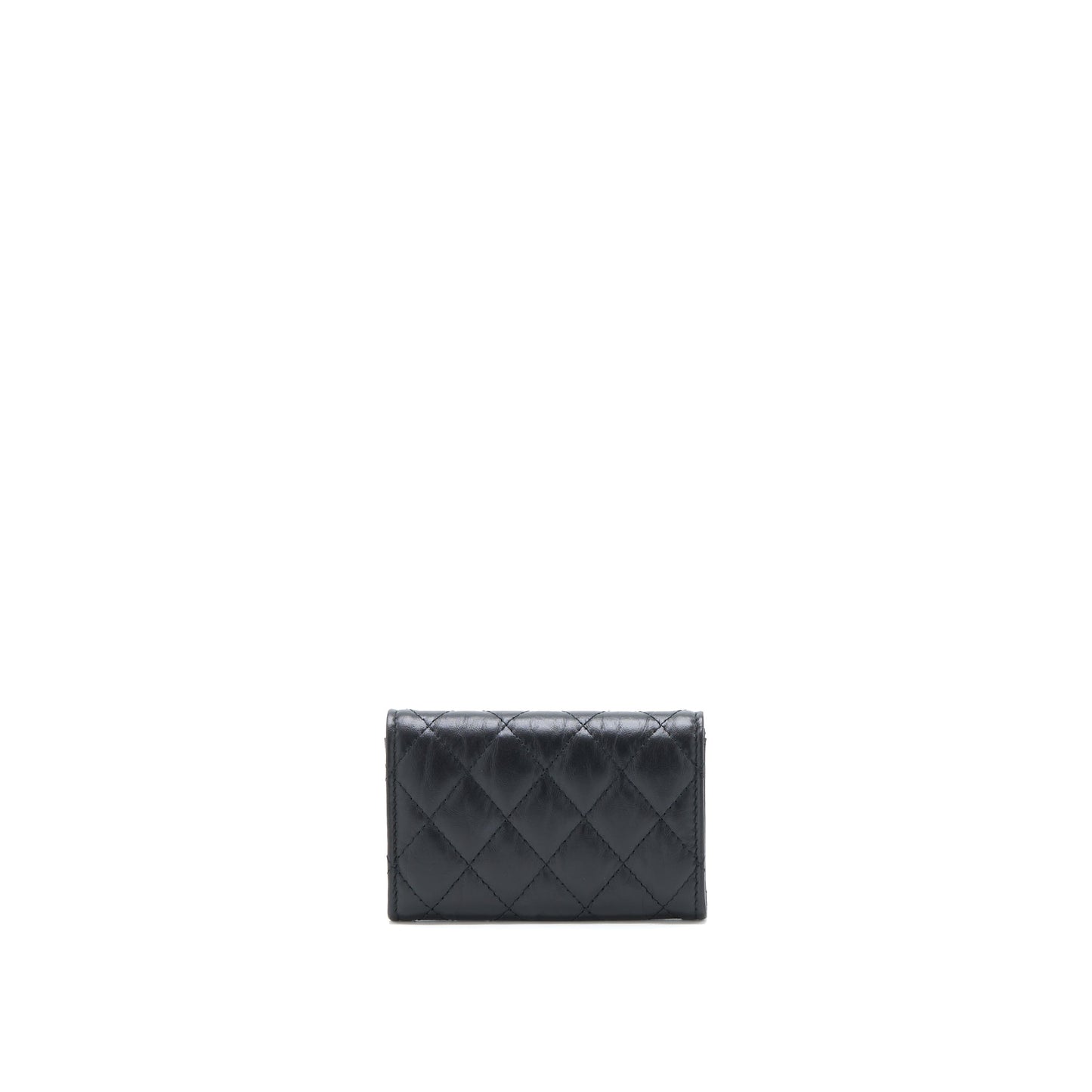 Chanel 2.55 Reissue Flap Card Holder Aged Black Wallet Case