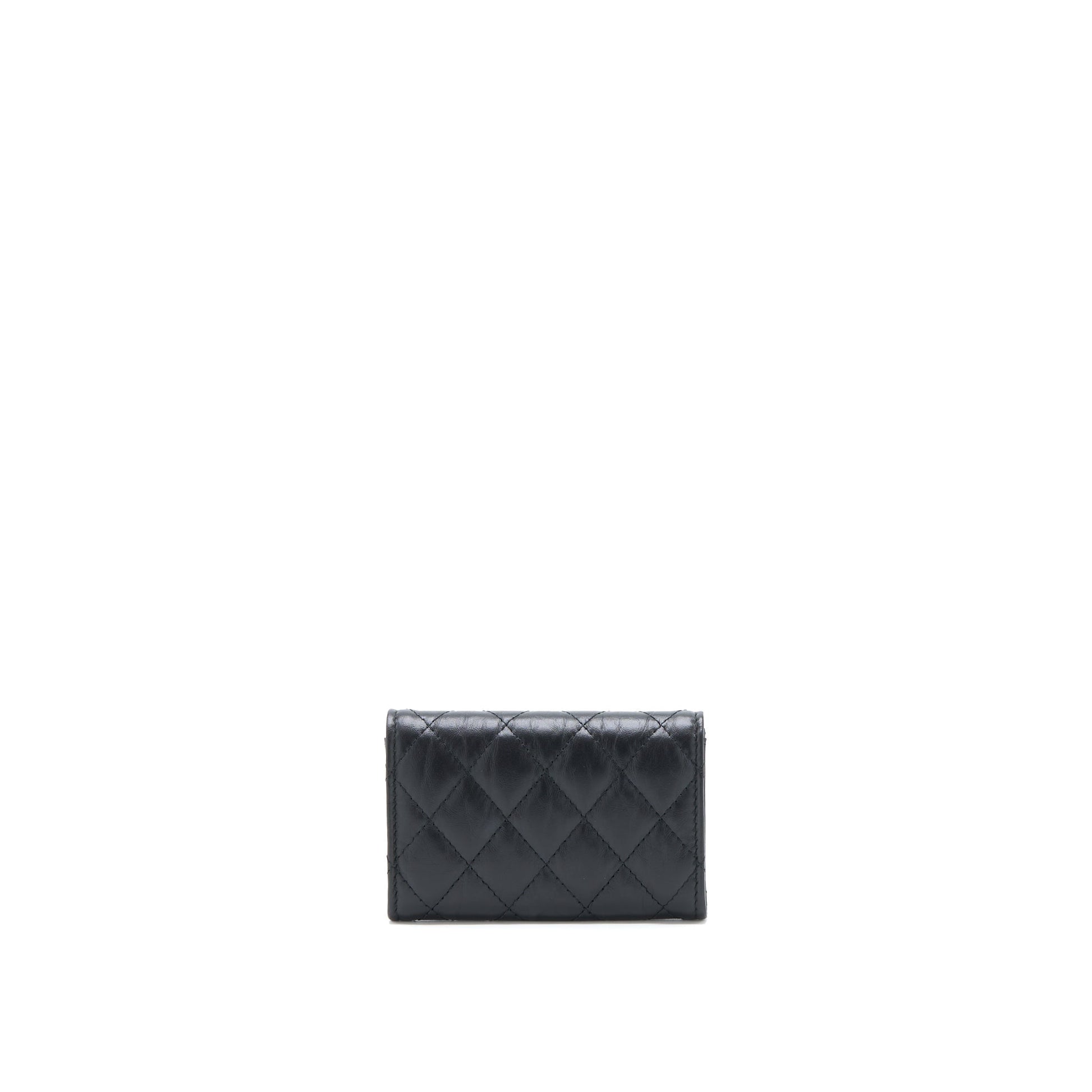 Chanel 2.55 Reissue Flap Card Holder Aged Black Wallet Case