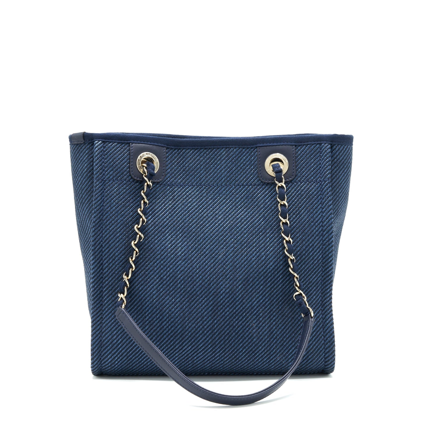 Chanel Deauville Denim SHW Blue Small Tote Bag