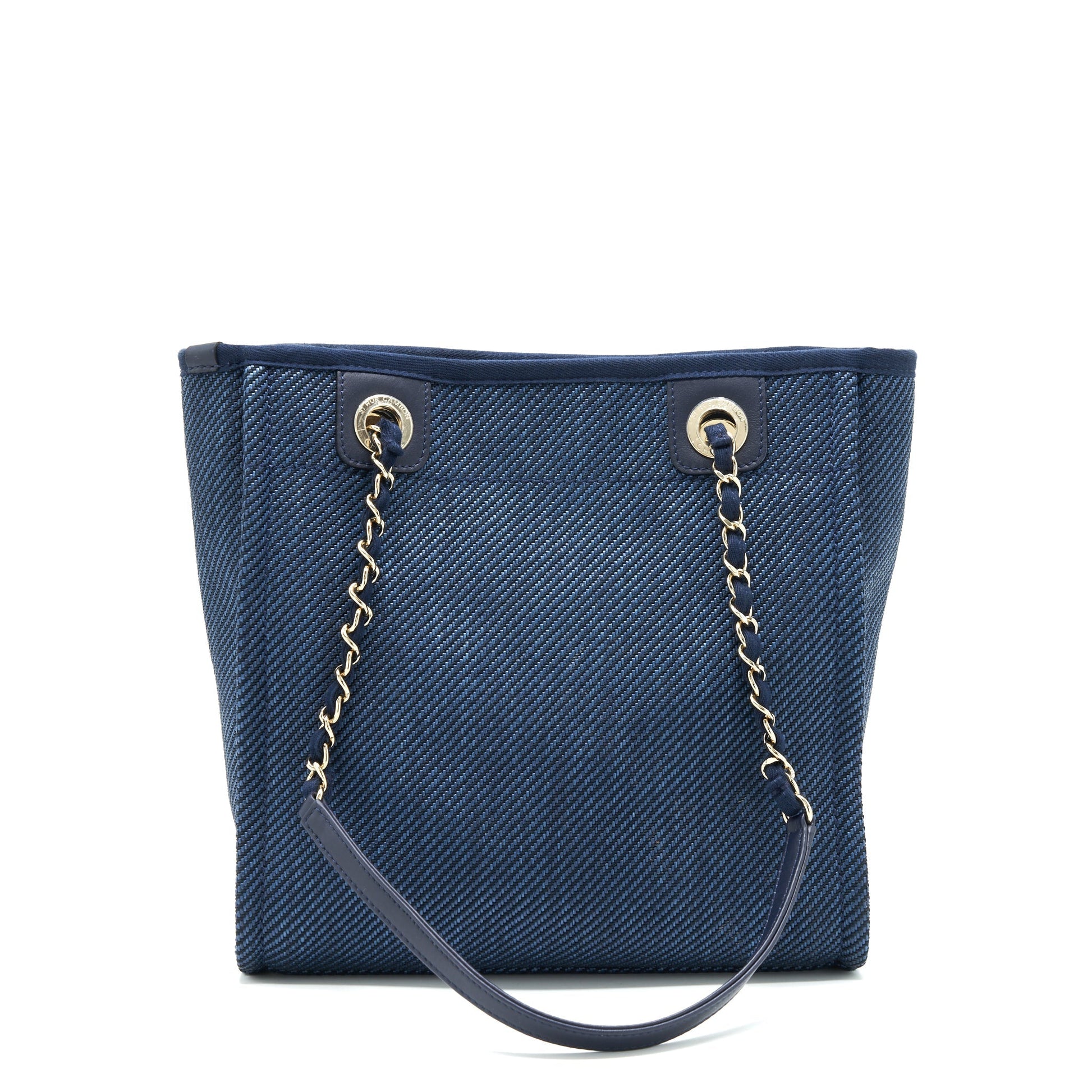 Chanel Deauville Denim SHW Blue Small Tote Bag