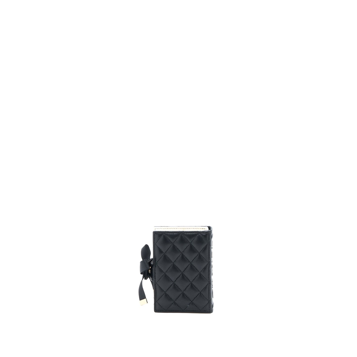 Chanel 22B Book Card Holder Lambskin LGHW Black Wallet Case