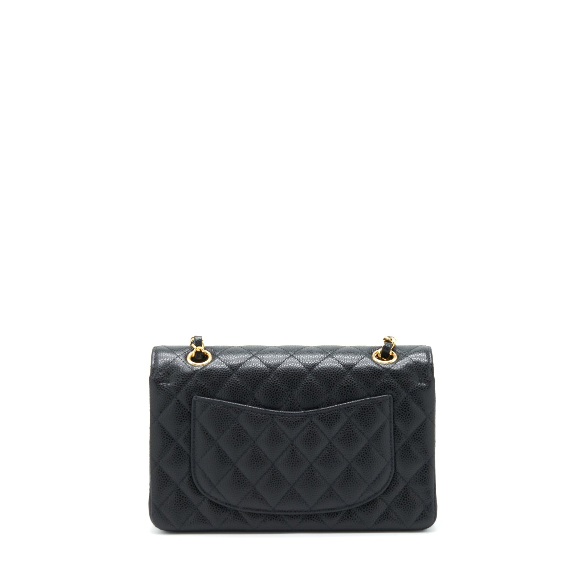 Chanel Classic Double Flap Caviar GHW Microchip Black Small Shoulder Bag Microchip 2