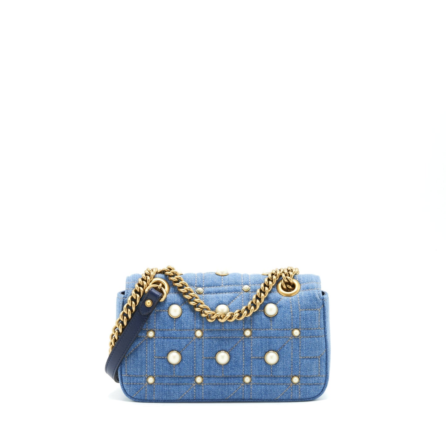 Gucci Marmont Bag With Pearl Denim Mini Travel Bag