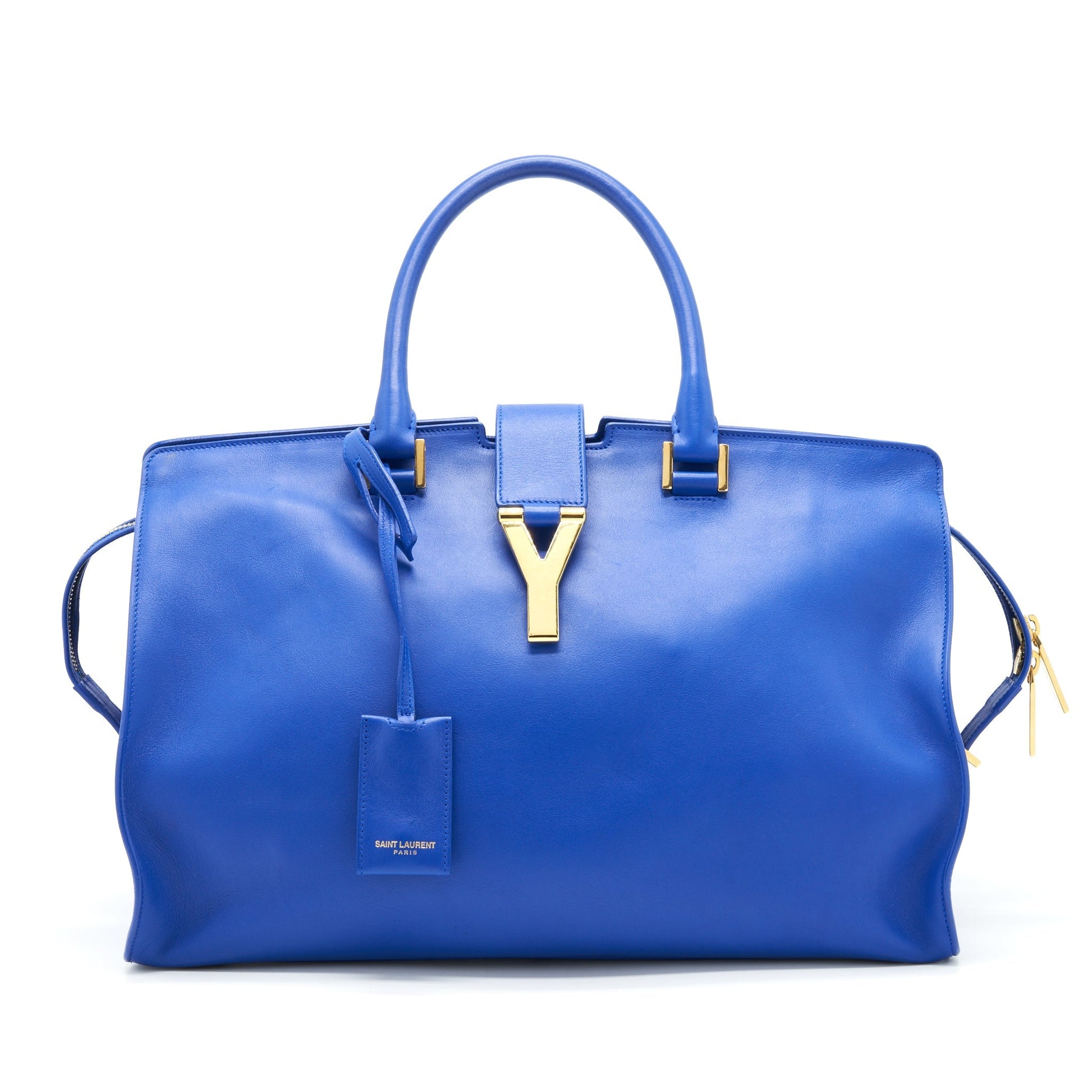 YSL Saint Laurent Cabas Chyc Tote Purse Blue Tote Bag