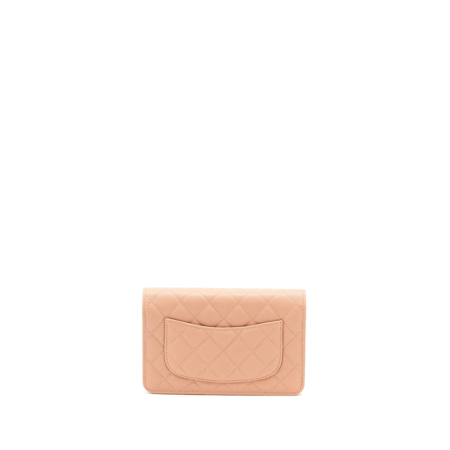 Chanel Giant CC Logo On Caviar Dark Pink Wallet Case