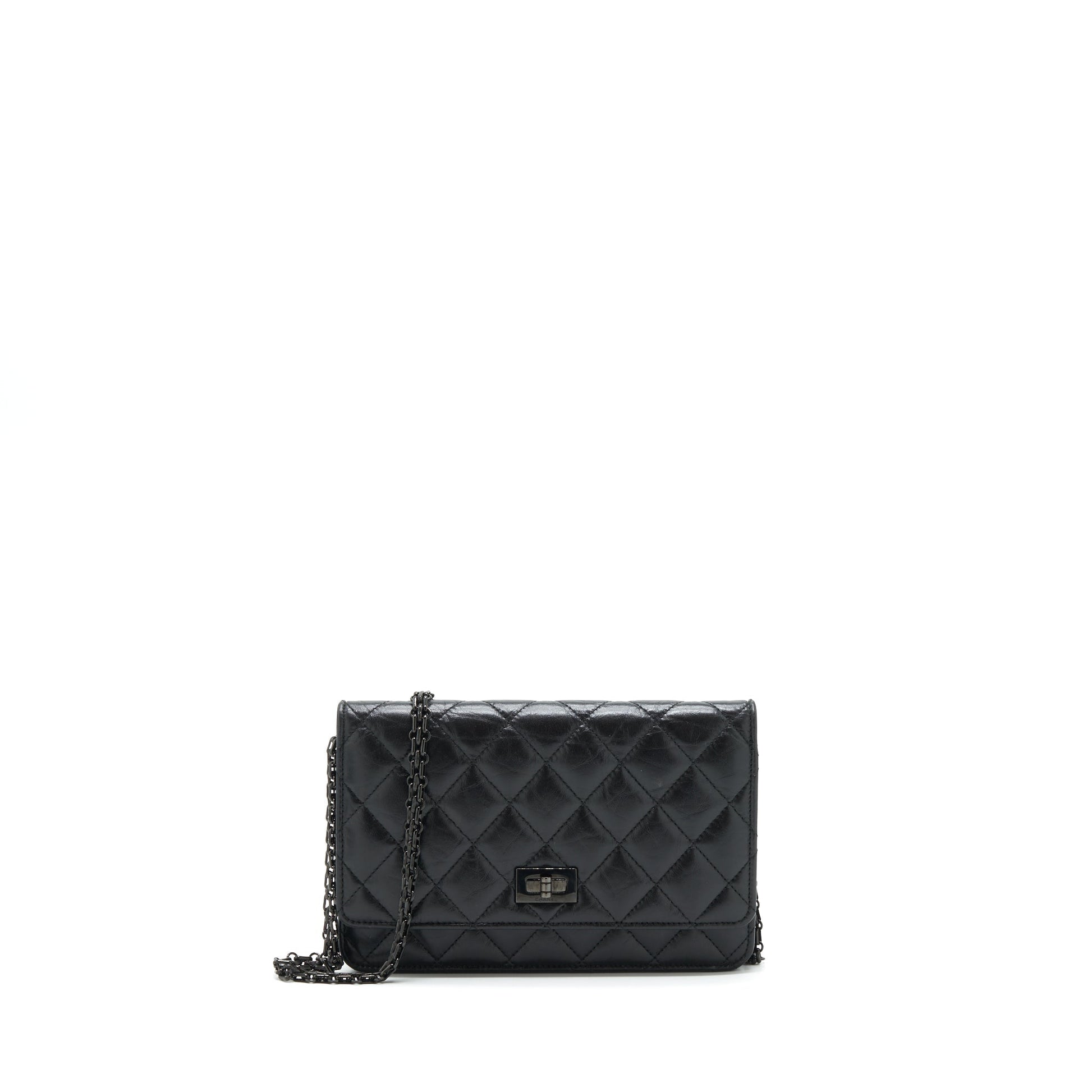 Chanel Reissue On Aged Calfskin Hardware Black Wallet Case