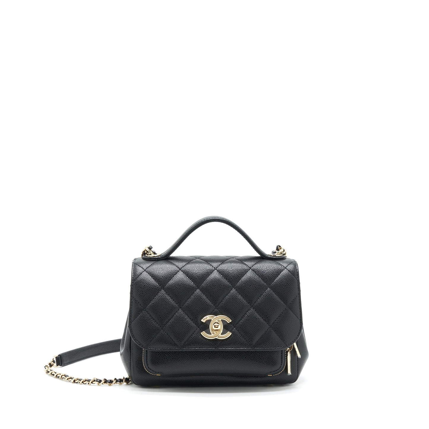 Chanel 22P Business Affinity Grained Calfskin LGHW Black Small Handbag
