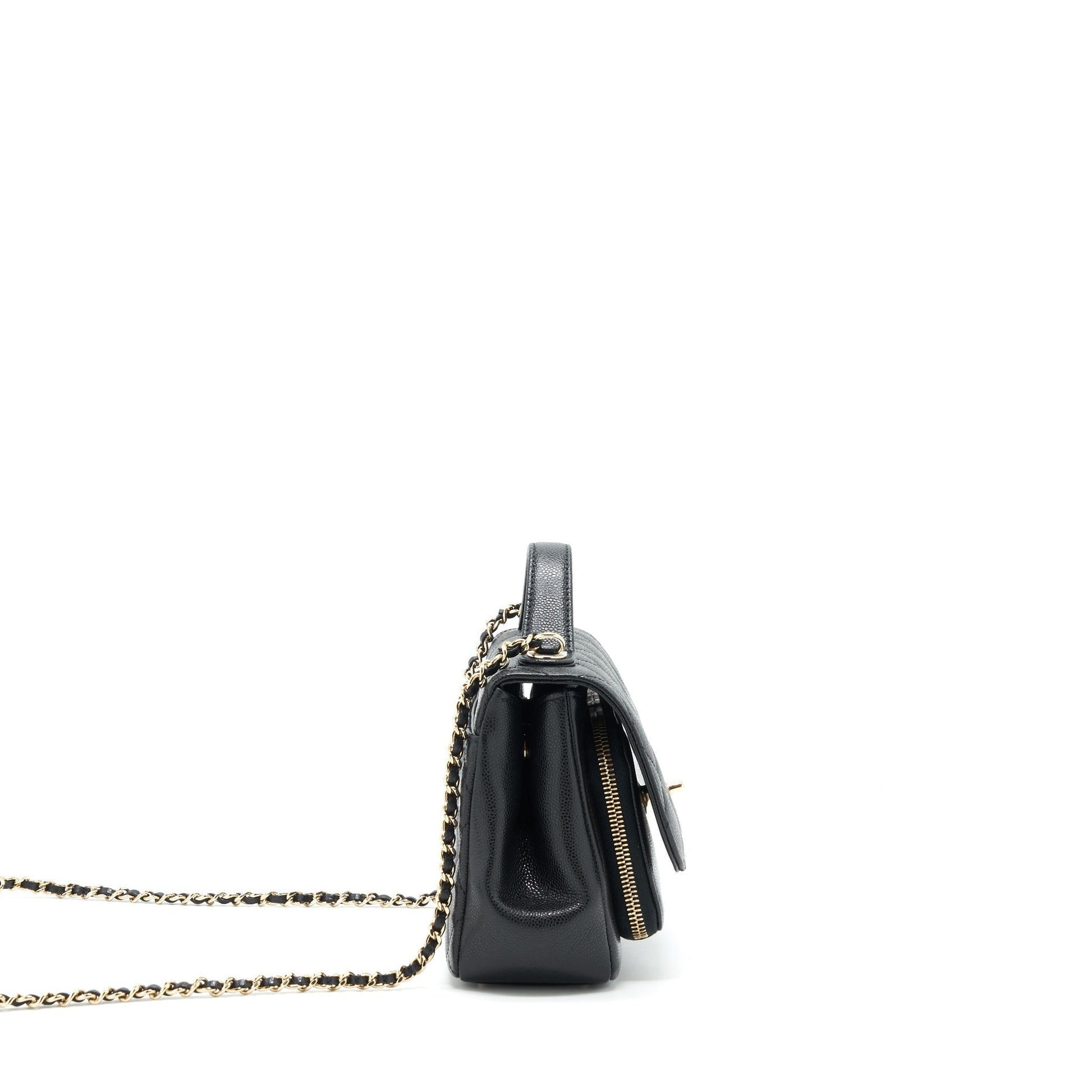 Chanel 22P Business Affinity Grained Calfskin LGHW Black Small Handbag
