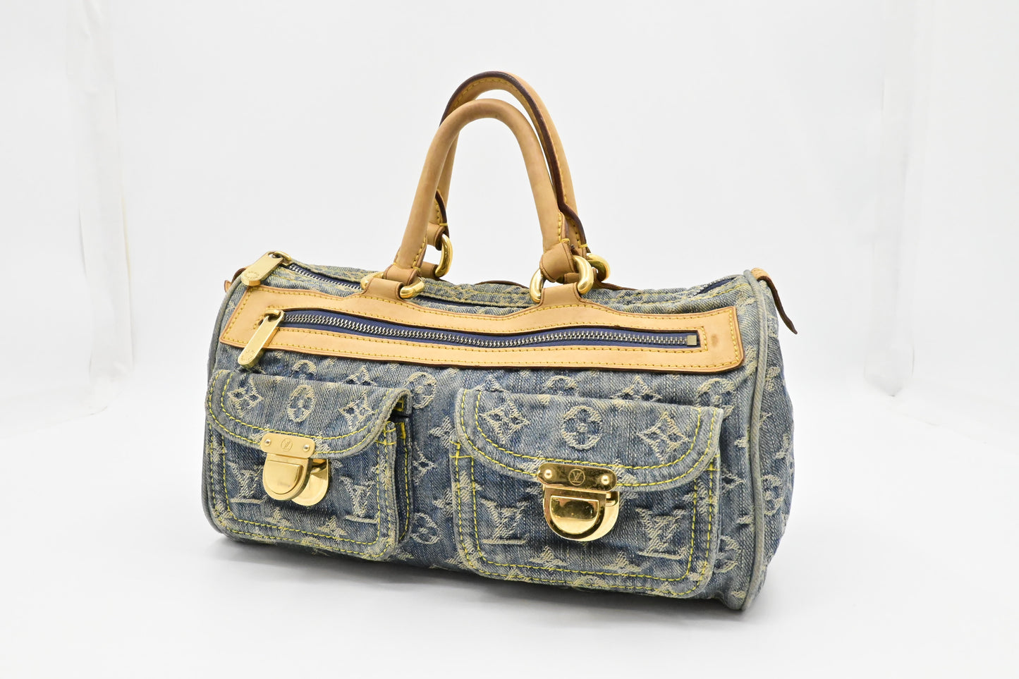 Louis Vuitton Neo Speedy Denim Monogram Handbag Denim 1