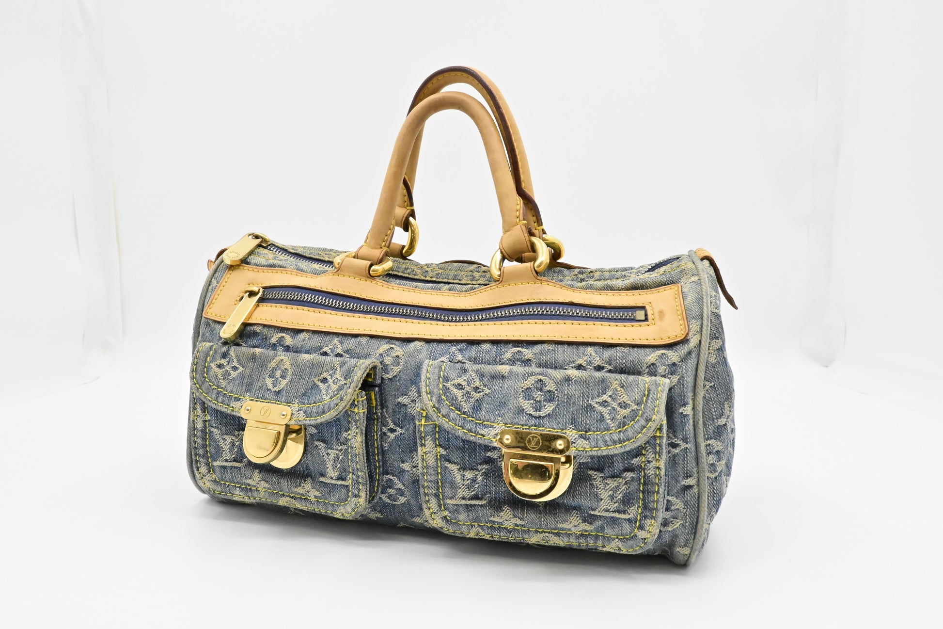 Louis Vuitton Neo Speedy Denim Monogram Handbag Denim 1