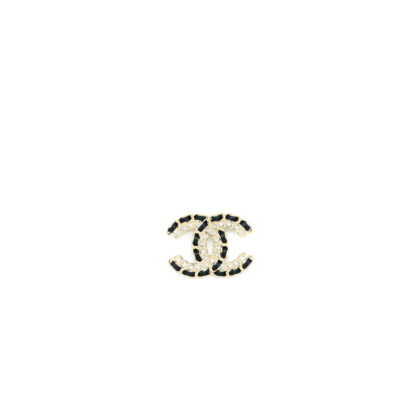Chanel Crystal Brooch LGHW Leather Handbag