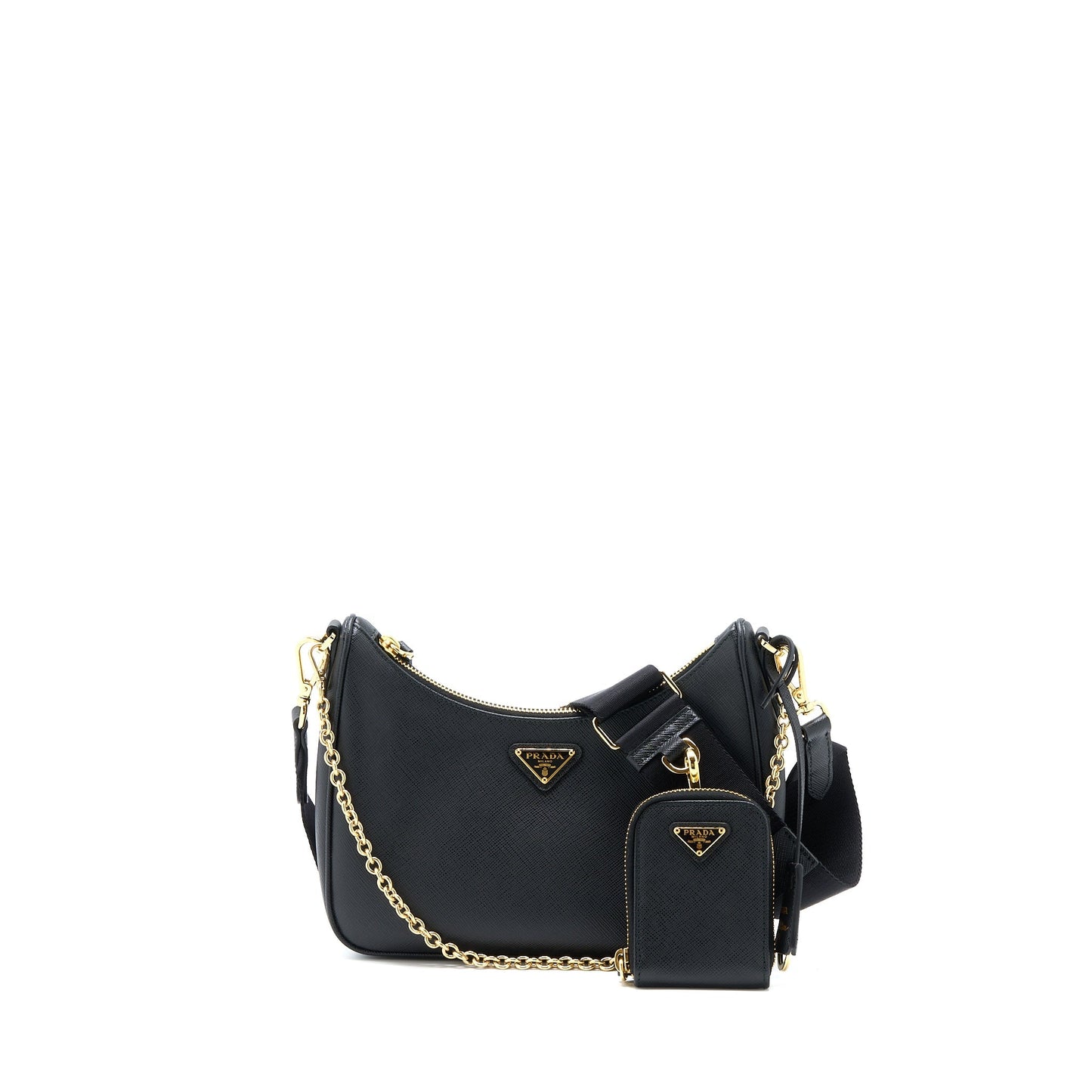 Prada Re Edition Saffiano Handbag Black Travel Bag