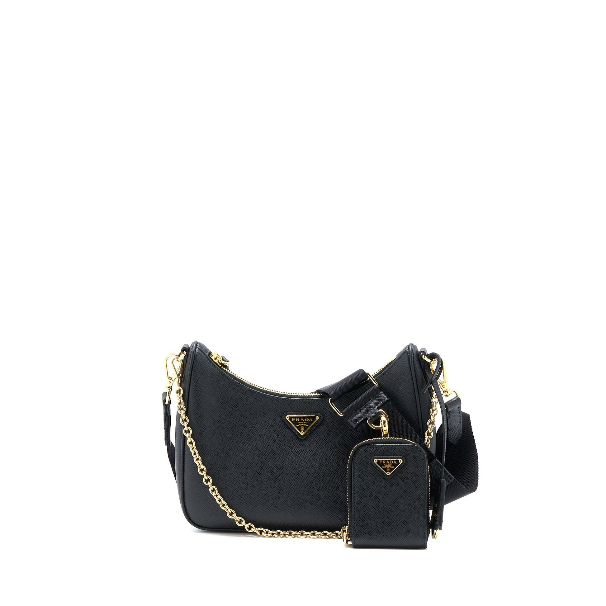 Prada Re Edition Saffiano Handbag Black Travel Bag