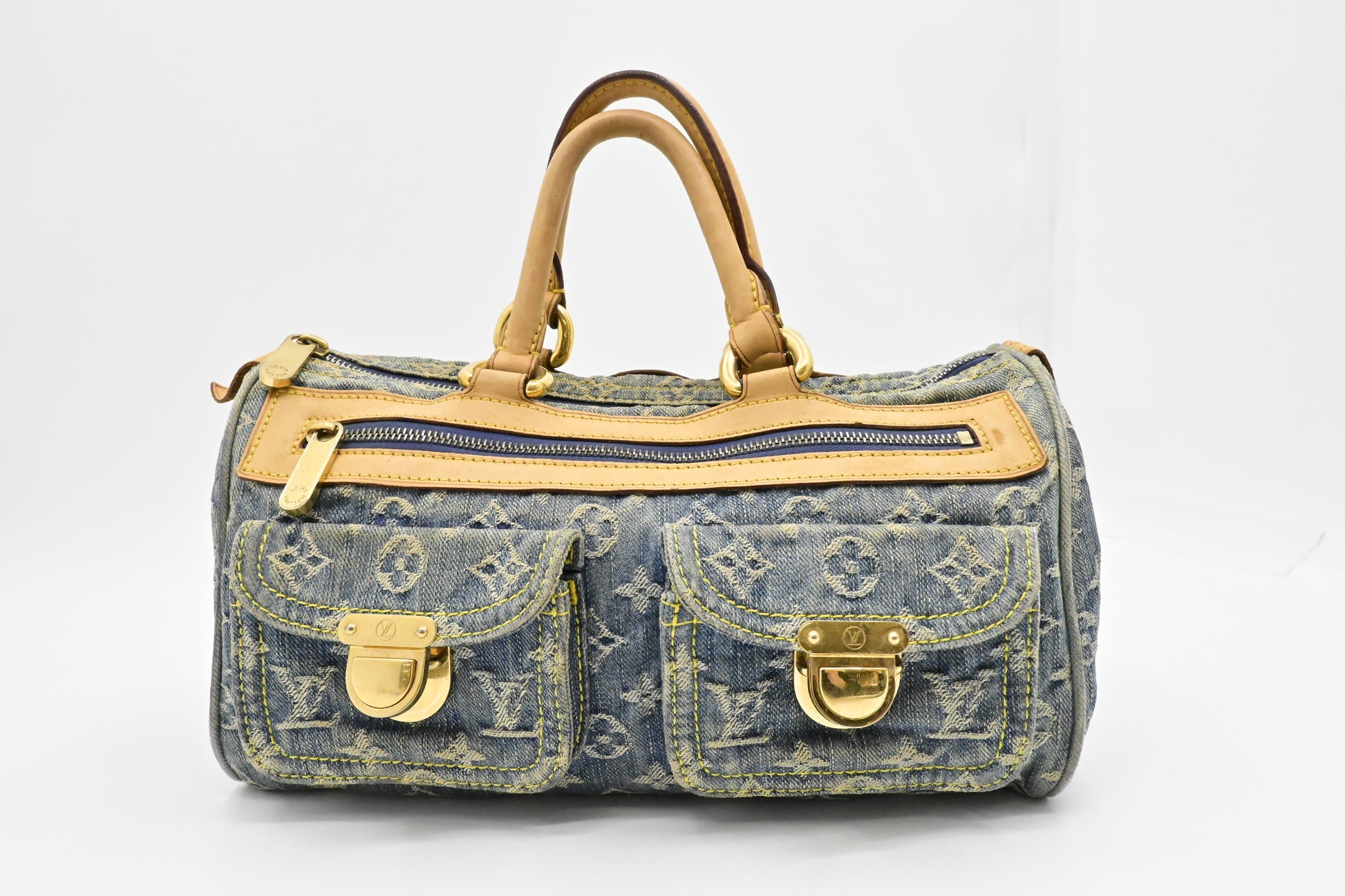 Louis Vuitton Neo Speedy Denim Monogram Handbag Denim 1