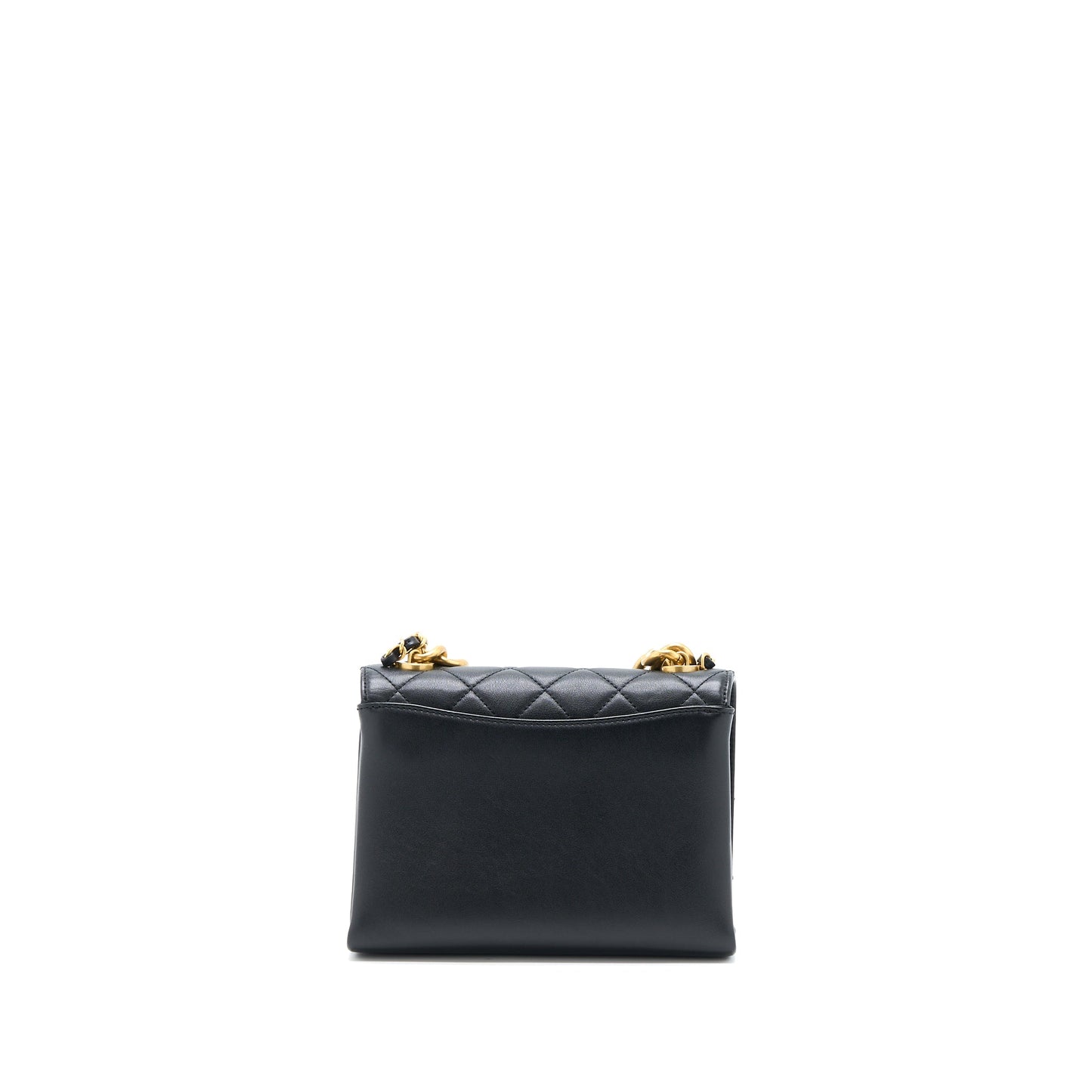 Chanel Seasonal Flap Giant Handle Pearl Calfskin Black Shoulder Bag