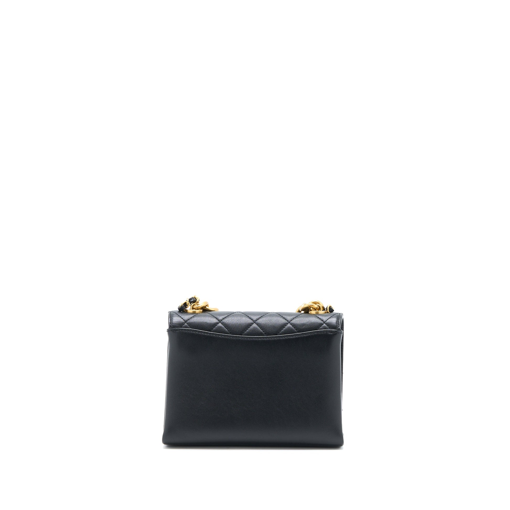 Chanel Seasonal Flap Giant Handle Pearl Calfskin Black Shoulder Bag