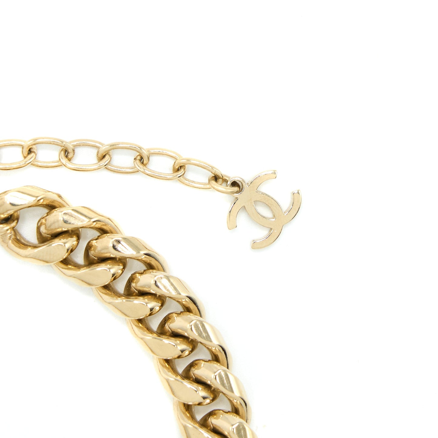 Chanel CC Logo Chocker Crystal Light Tone Gold Handbag