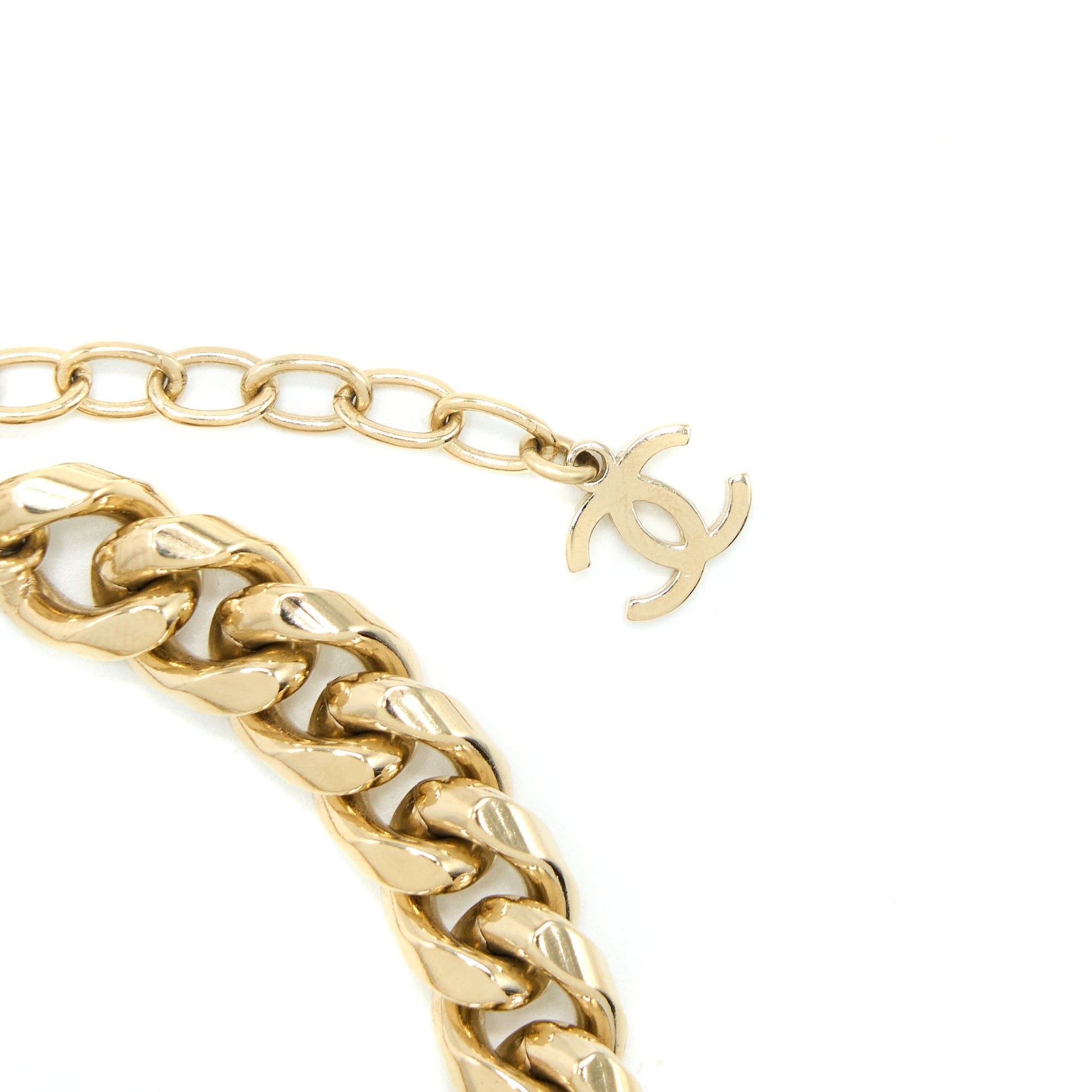 Chanel CC Logo Chocker Crystal Light Tone Gold Handbag
