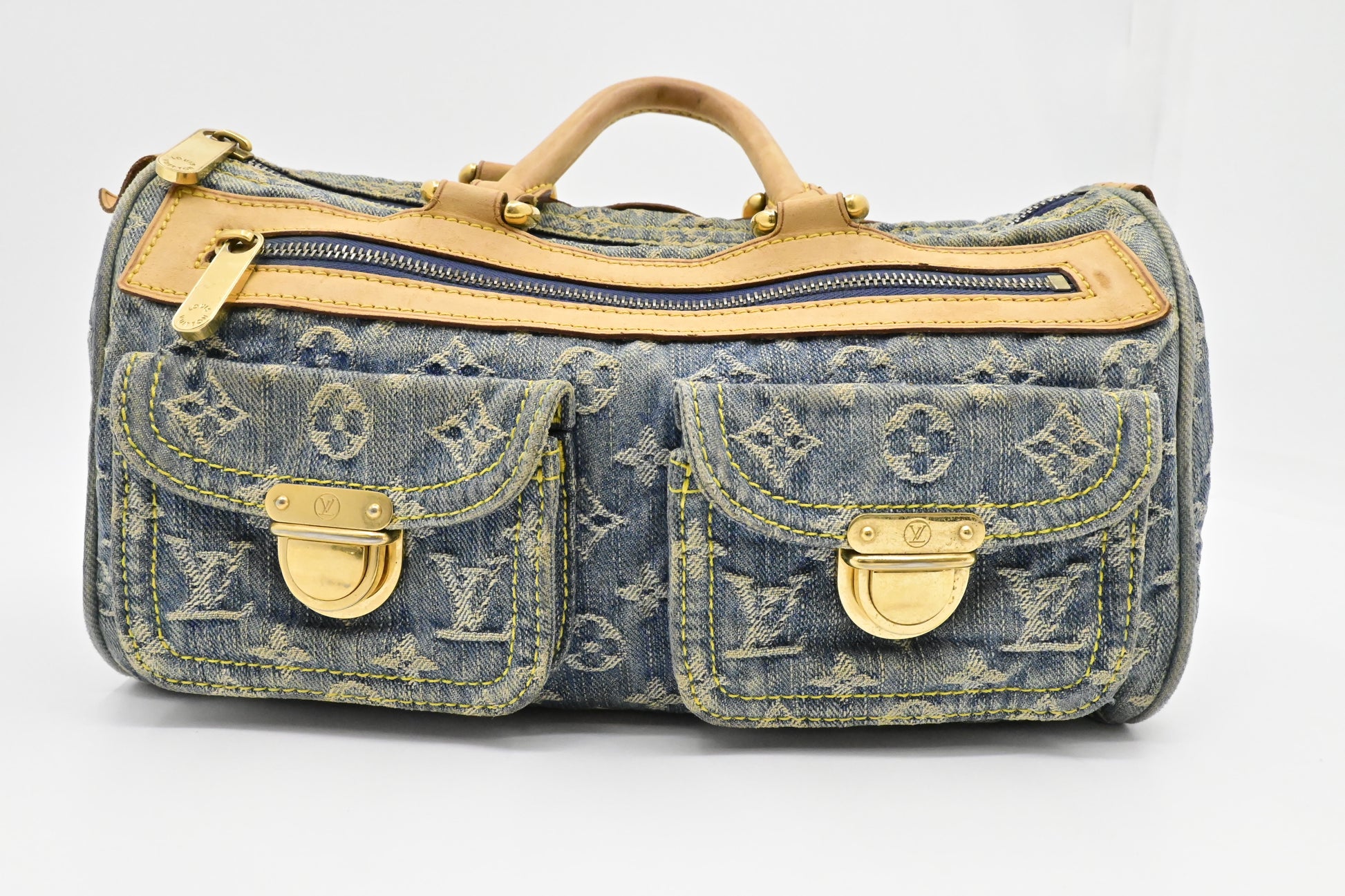 Louis Vuitton Neo Speedy Denim Monogram Handbag Denim 1
