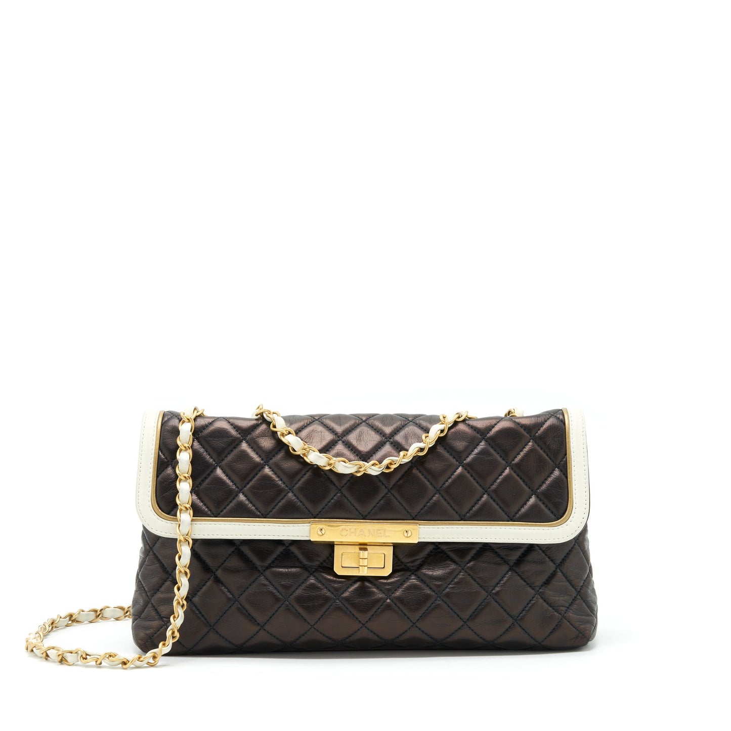 Chanel Single Flap Lambskin Dark GHW Brown Shoulder Bag