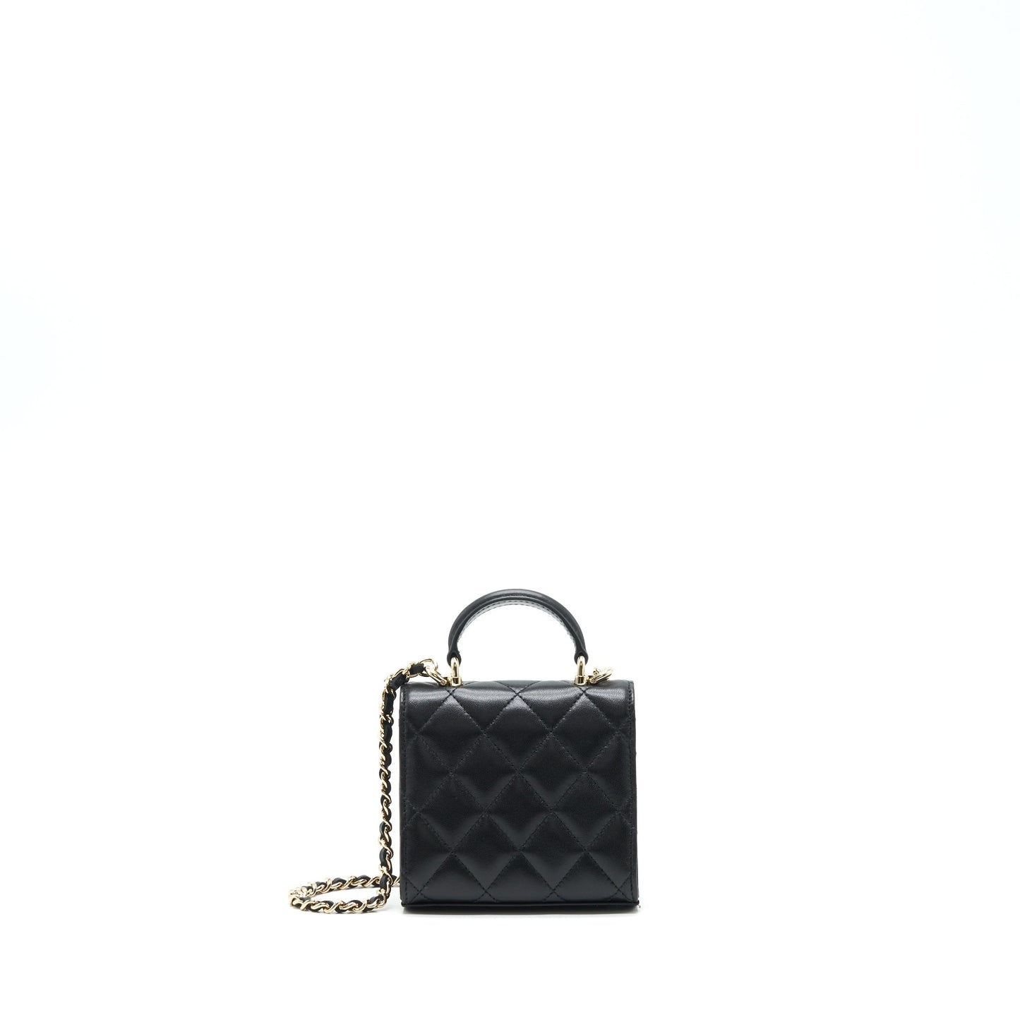 Chanel 22P Top Handle Flap Lambskin LGHW Black Shoulder Bag Lghw 1