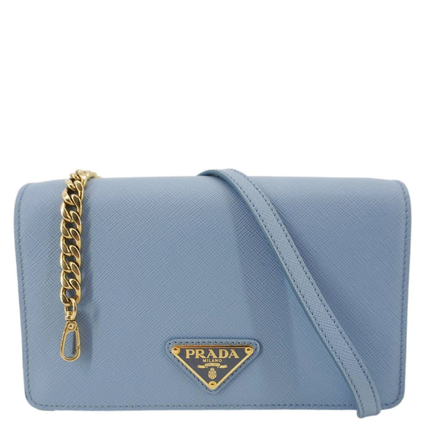 Bandoliera Saffiano Crossbody Bag Leather Blue