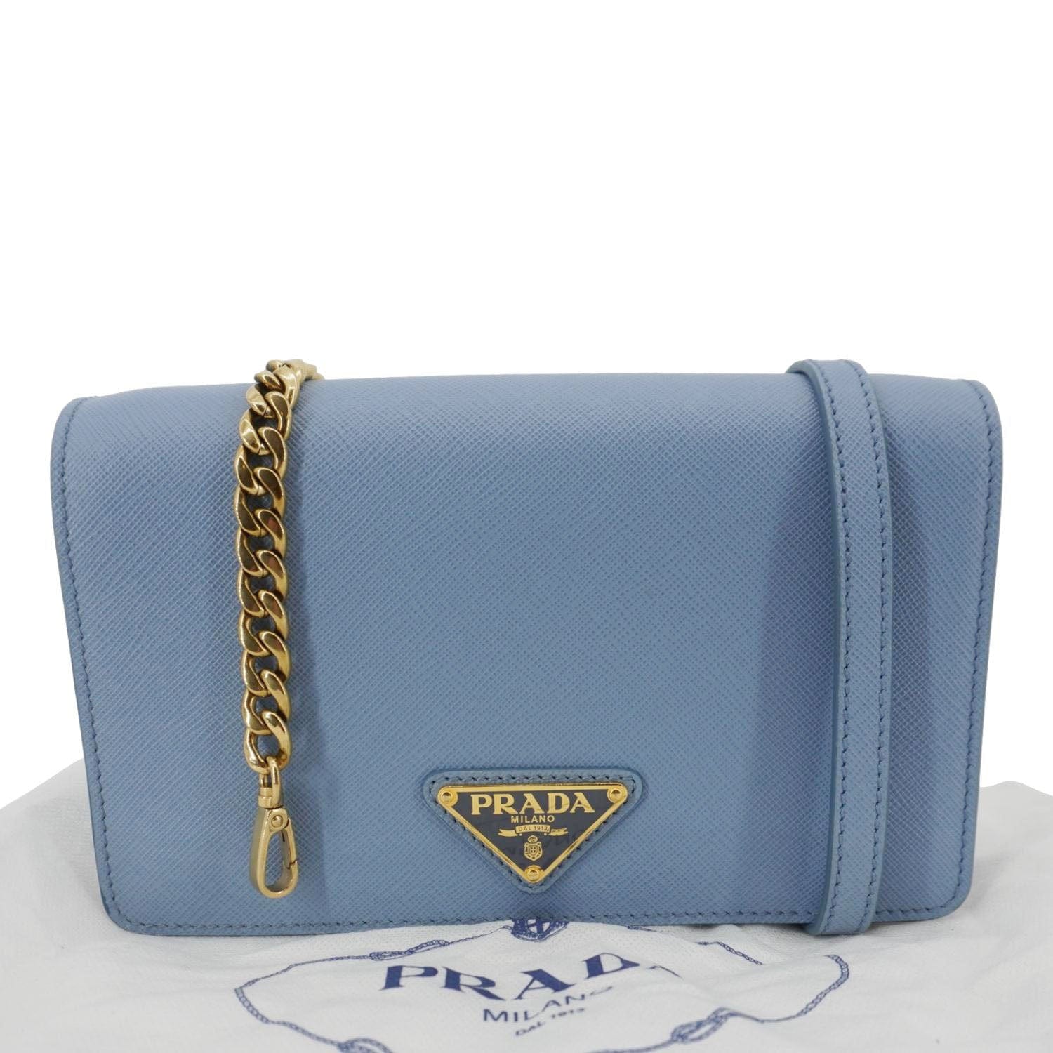 Bandoliera Saffiano Crossbody Bag Leather Blue